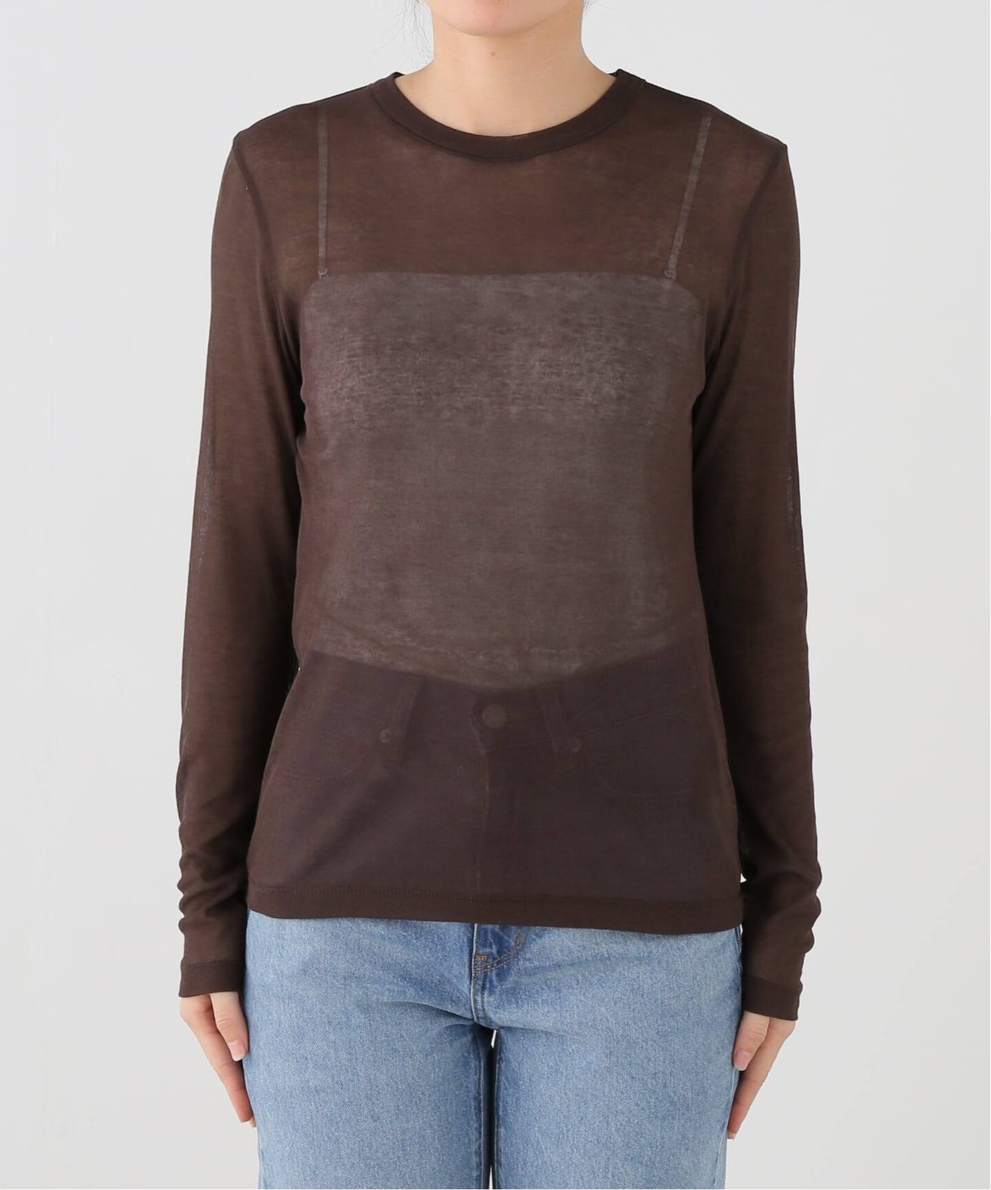 追加》IENA LA BOUCLE 水撚りガスフライスクルーロングTシャツ（T