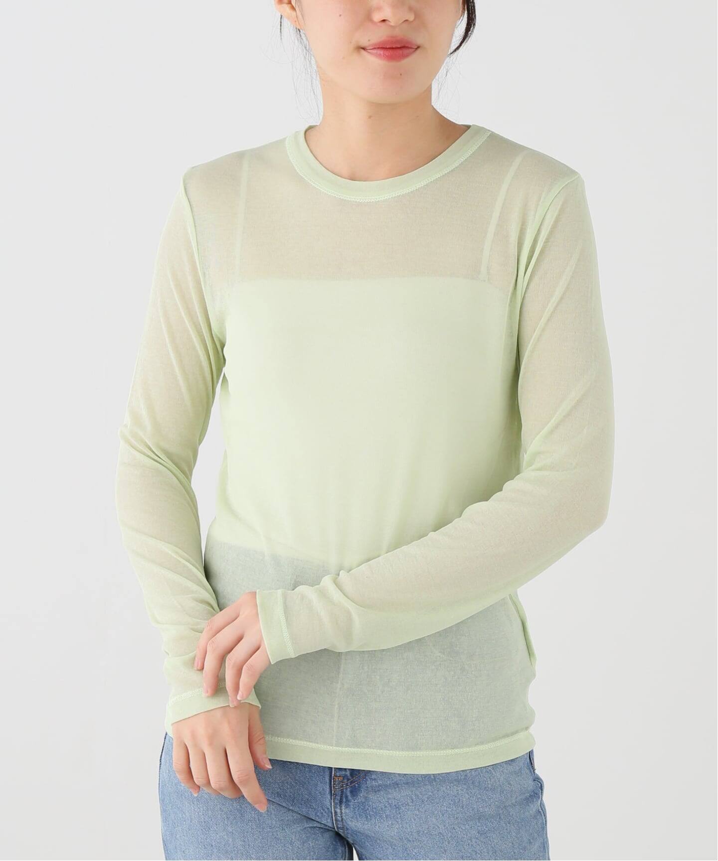 追加》IENA LA BOUCLE 水撚りガスフライスクルーロングTシャツ（T