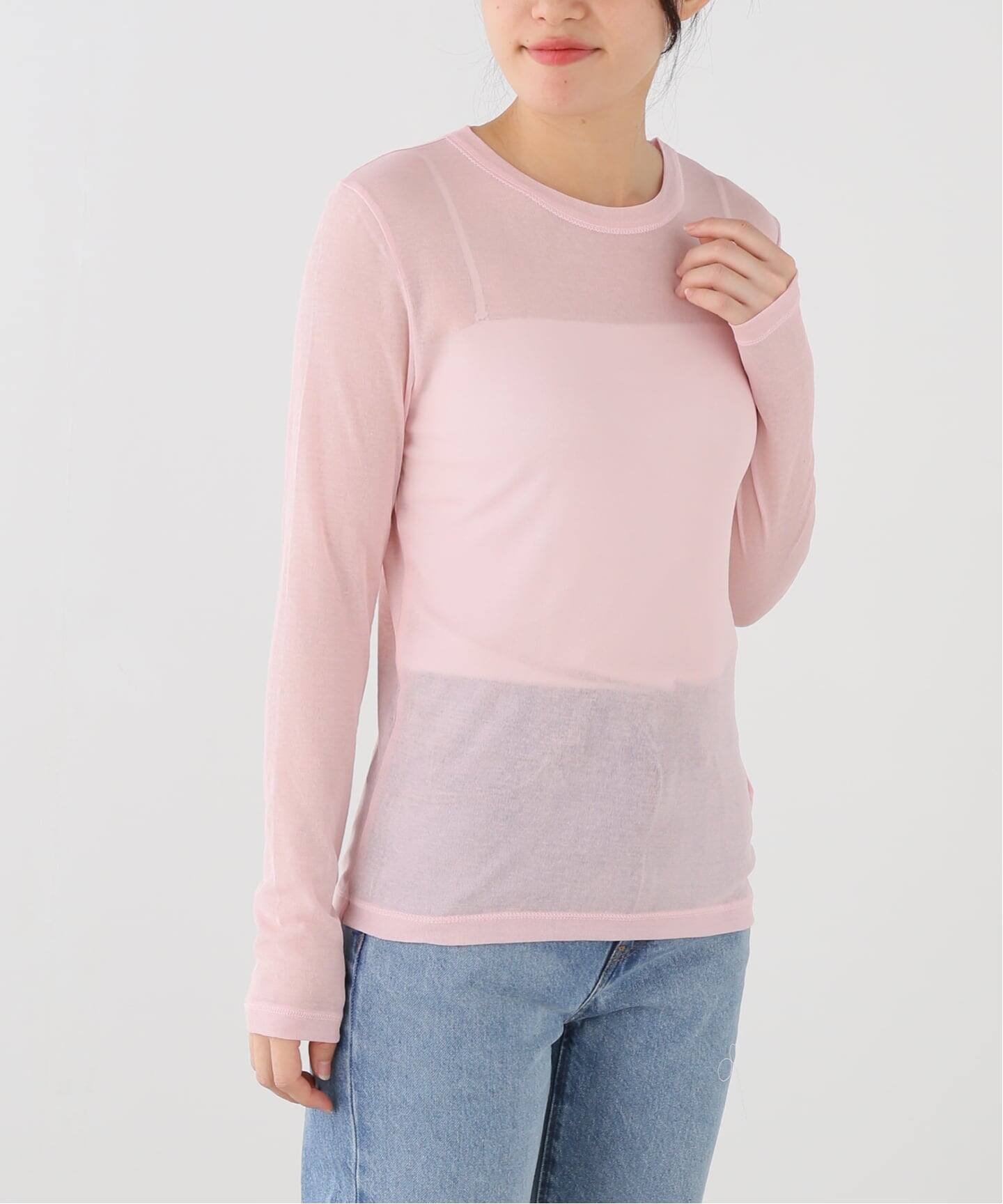 追加》IENA LA BOUCLE 水撚りガスフライスクルーロングTシャツ（T