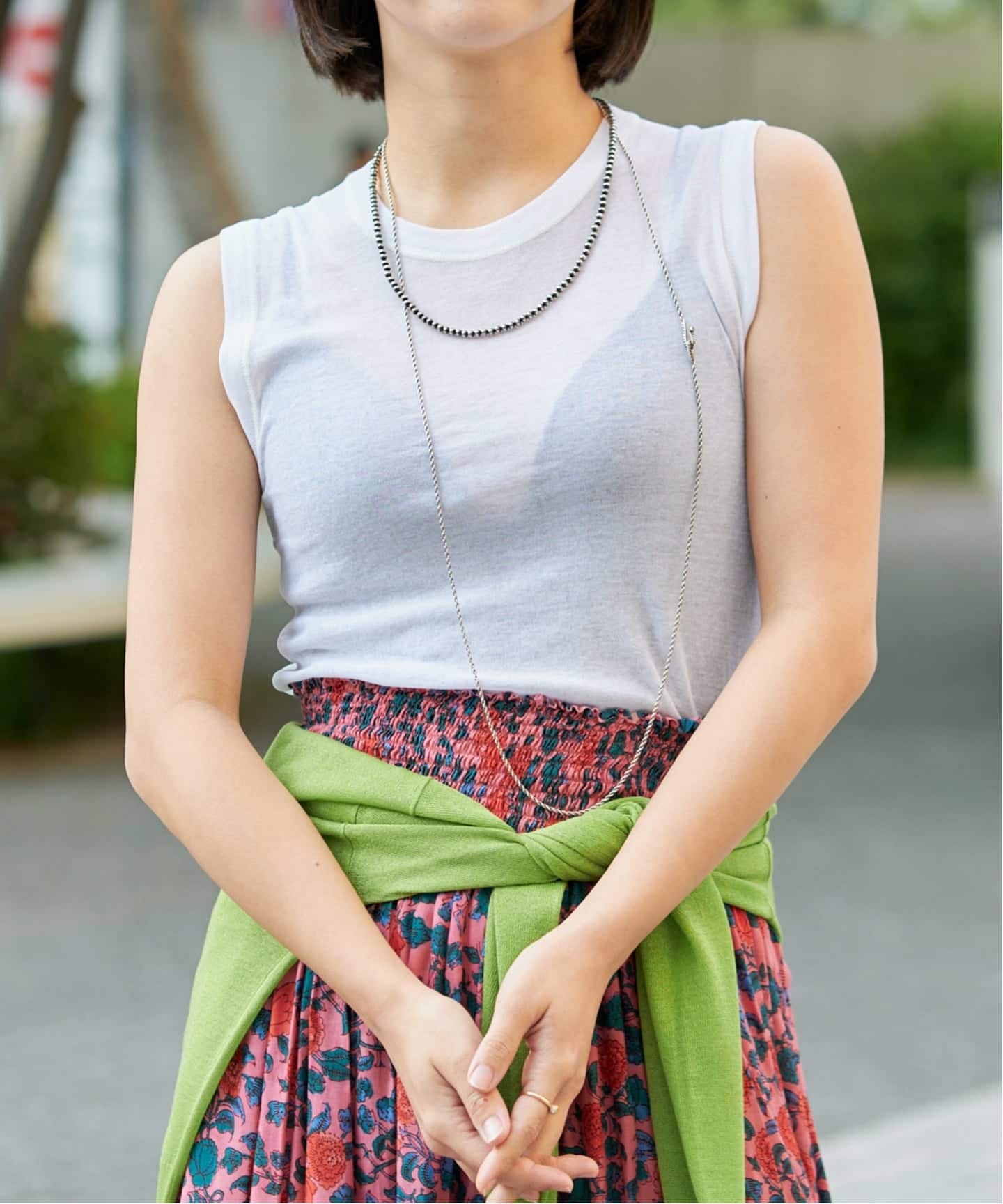 IENA LA BOUCLE 水撚りガスフライスノースリーブ（タンクトップ