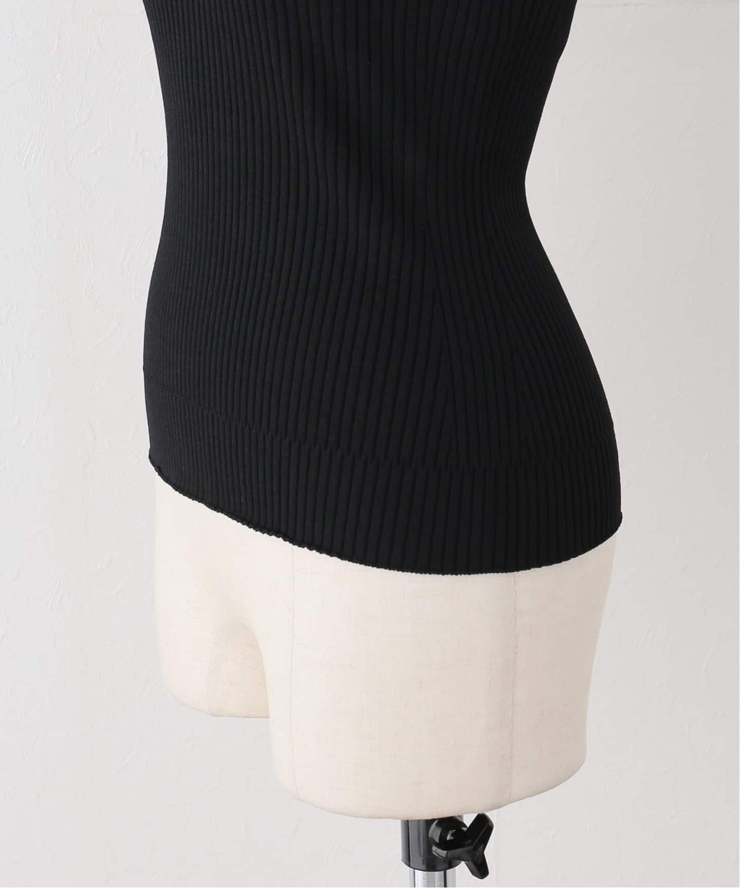 NICENICE MOMENT リブ編みタンクトップ ブラック NICENICE MOMENT ナイスナイスモーメント TANK TOP SHELL NMN1-25S-021