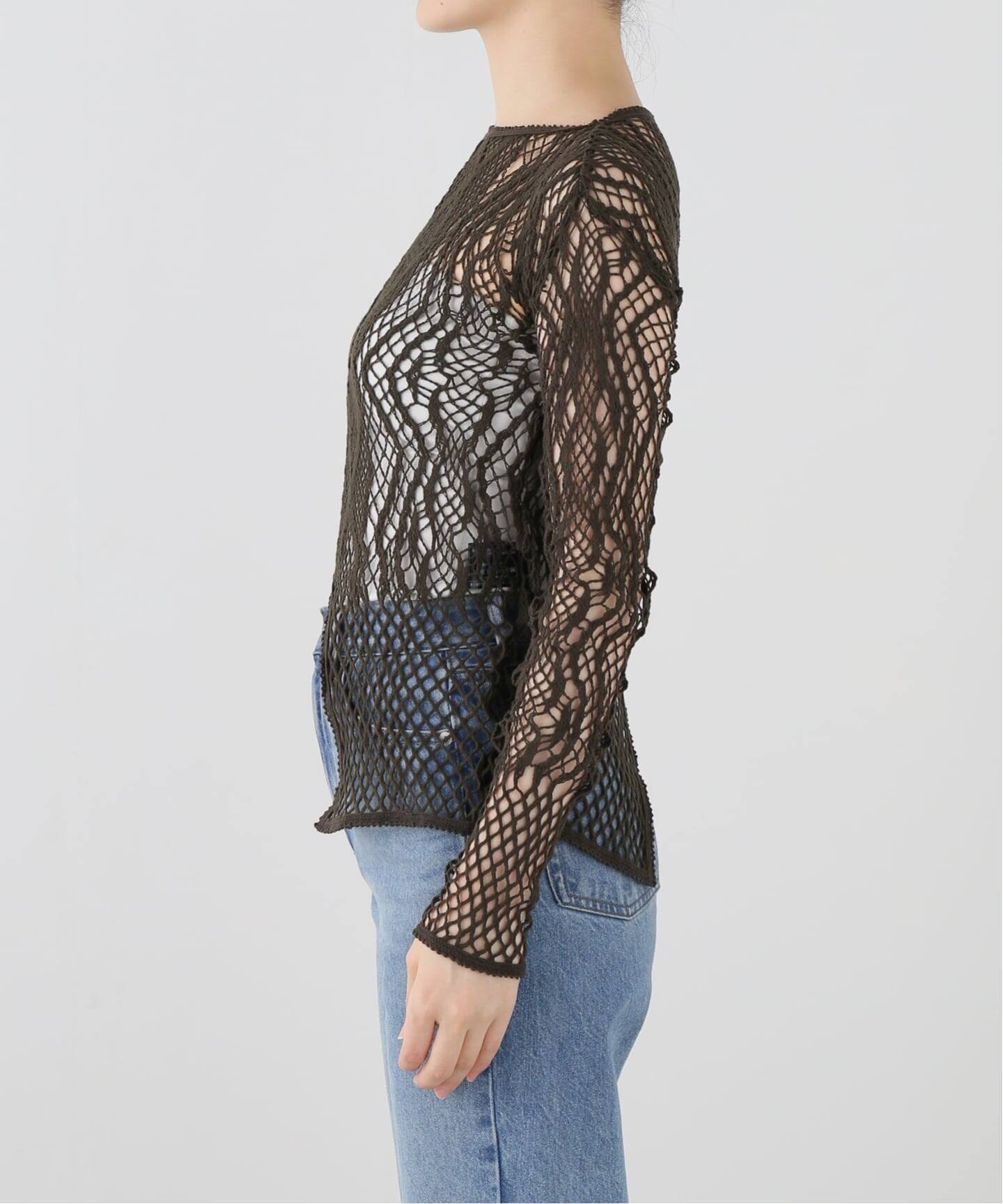 EUCHRONIA ユークロニア Stretch Lace Long Sleeve Tee（Tシャツ