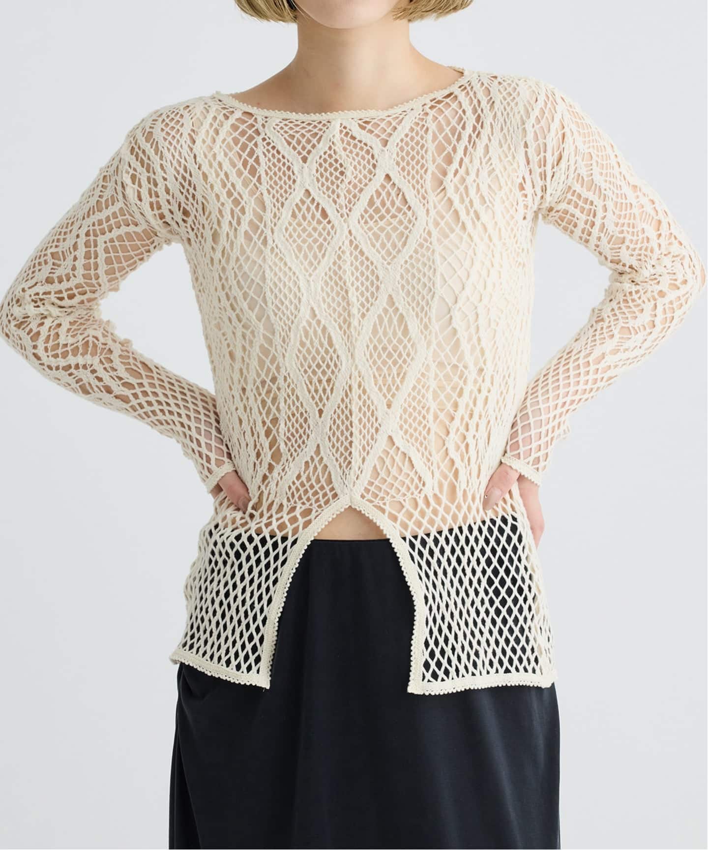 EUCHRONIA ユークロニア Stretch Lace Long Sleeve Tee（Tシャツ