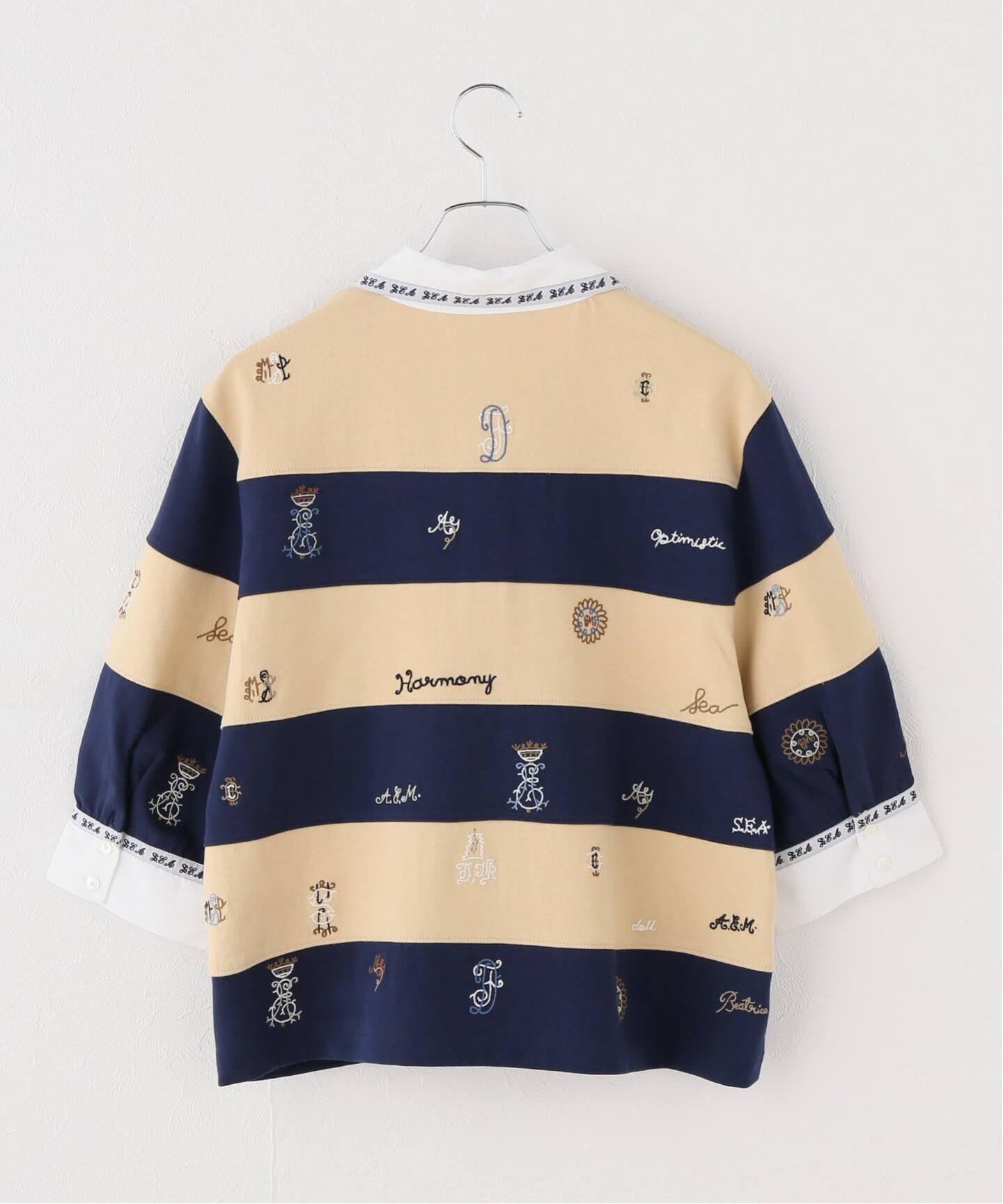 SEA NEW YORK シーニューヨーク JULIET EMB S/SLV RUGBY TOP PF26-127 