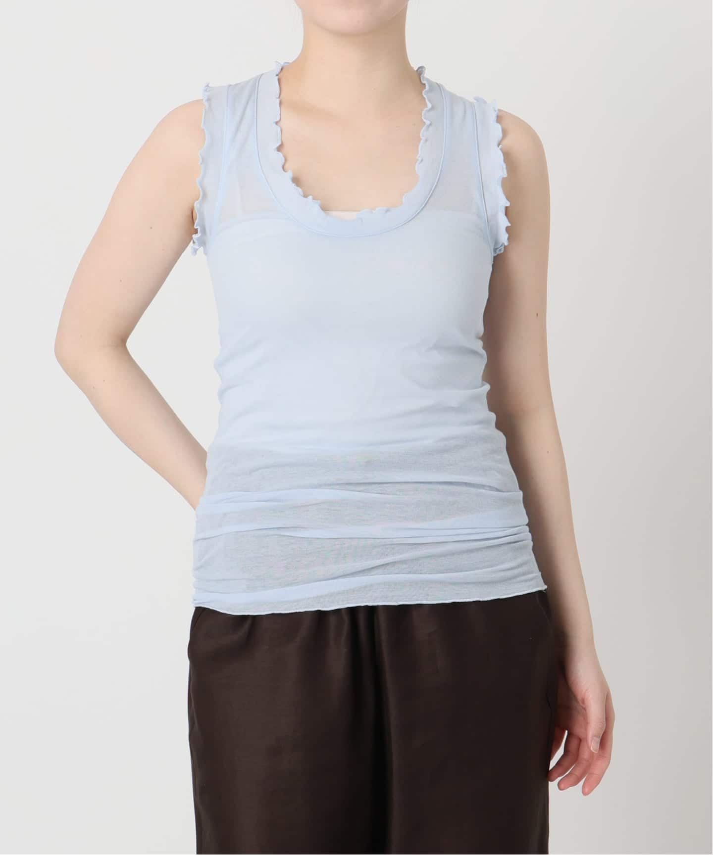 IENA シームレスベーシック Flounce タンクトップ seamless basic./シームレスベーシック Flounce タンクトップ（タンク