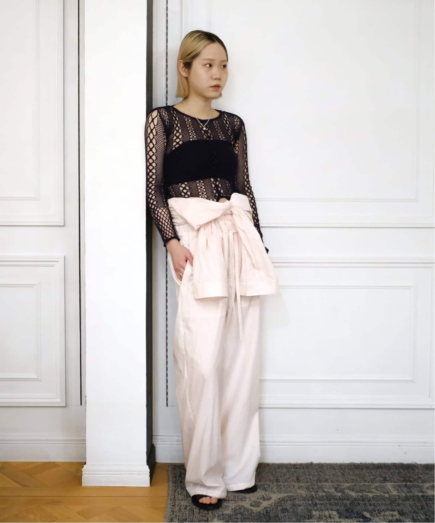 EUCHRONIA ユークロニア stretch lace long sleeve tee 261801（T