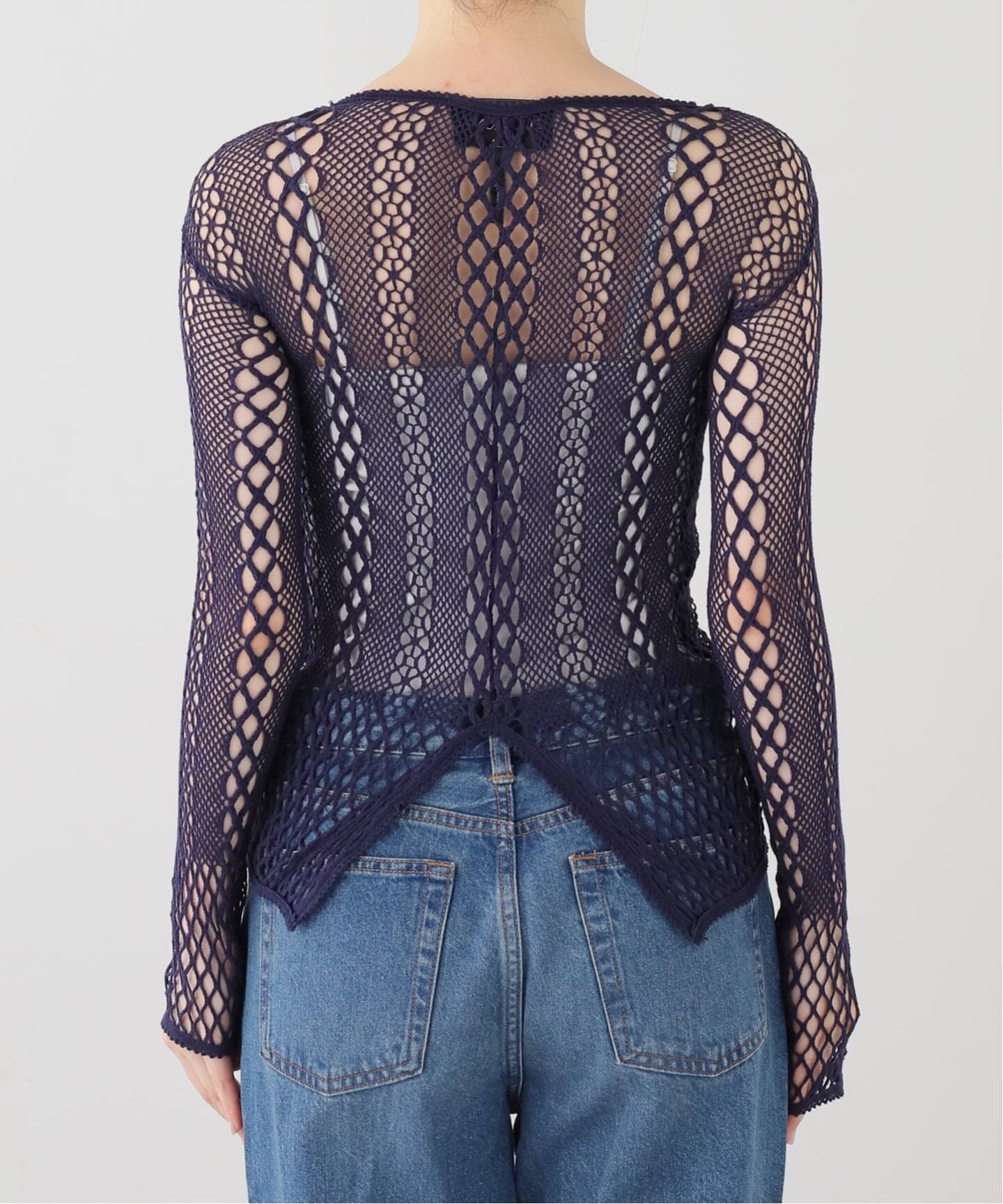 EUCHRONIA ユークロニア stretch lace long sleeve tee 261801(T EUCHRONIA ユークロニア stretch lace long sleeve tee 261801(T