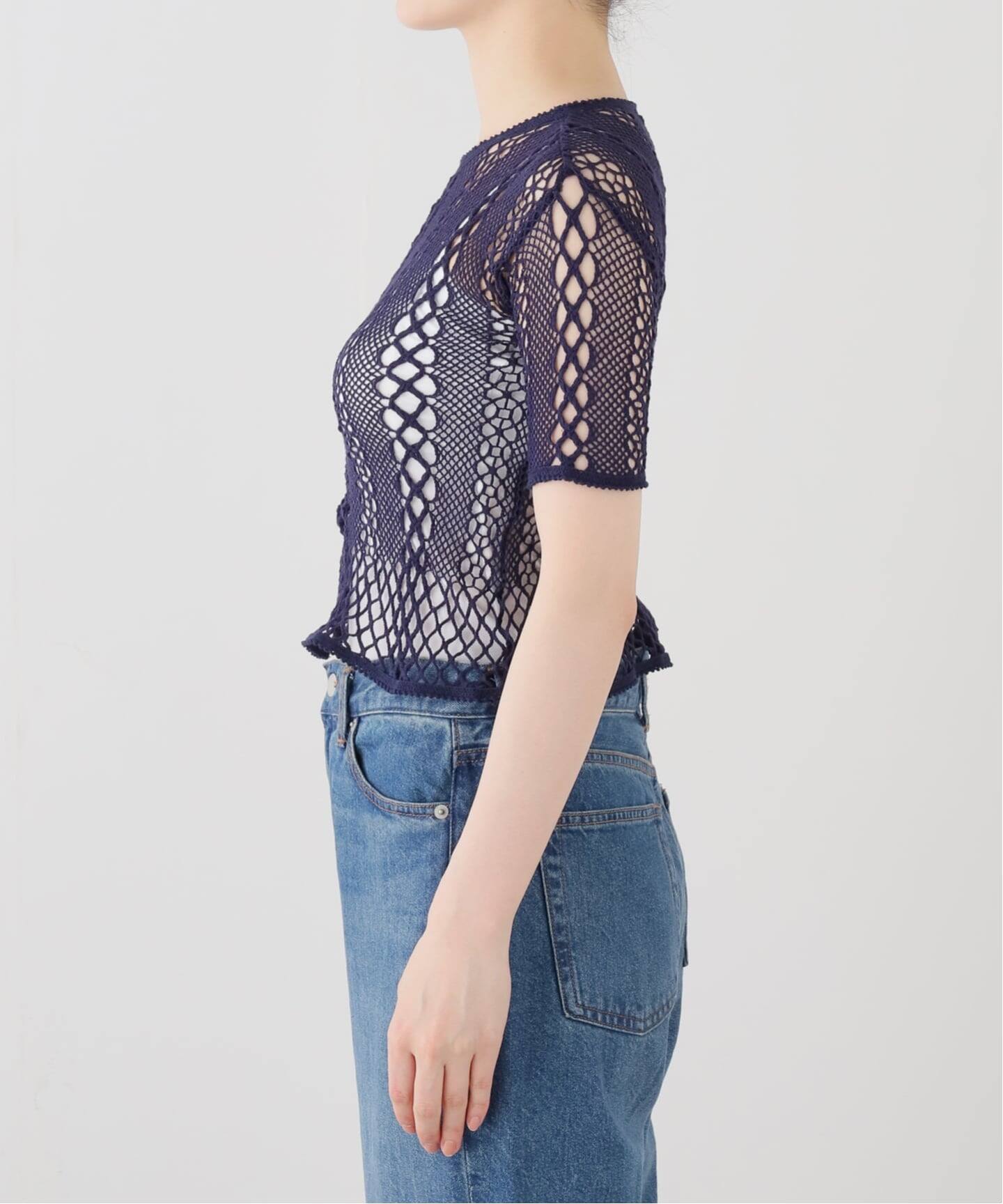 ★早い者勝ち★新品★EUCHRONIA ストレッチレース 半袖Tシャツ EUCHRONIA ユークロニア ストレッチ レース short sleeve tee 261802