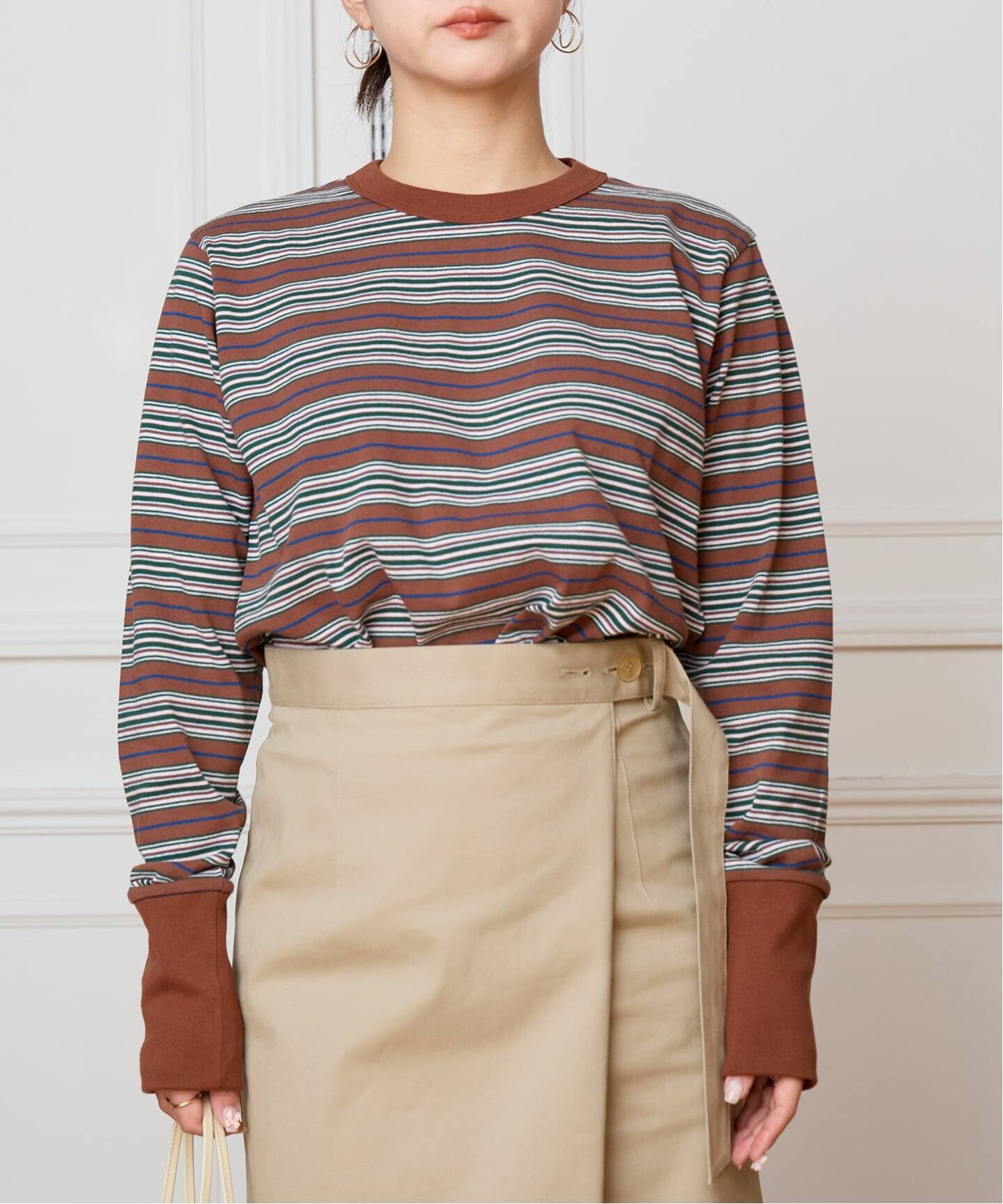 fifi collection/フィフィコレクション Bordre Ls tee 26-21（Tシャツ