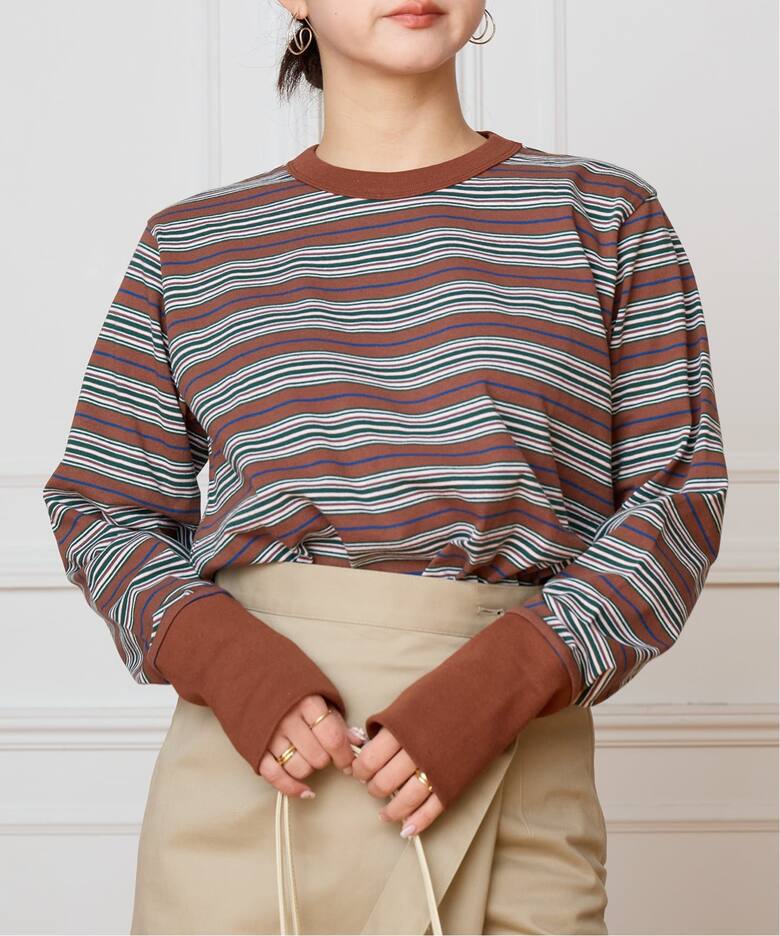 fifi collection/フィフィコレクション Bordre Ls tee 26-21（Tシャツ 