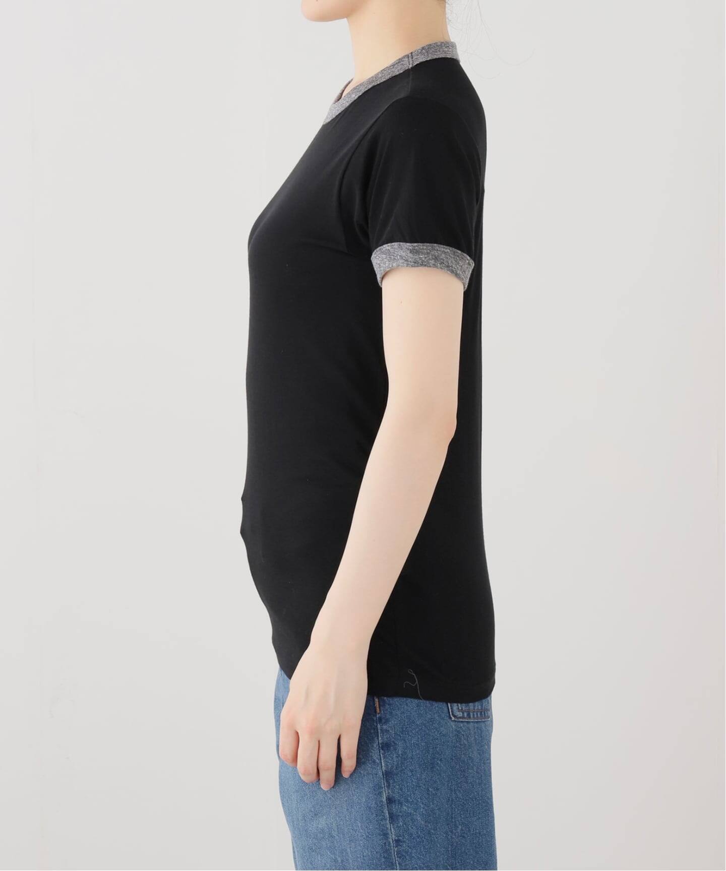 fifi collection フィフィコレクション Trim sheer SS TEE mix gray 25