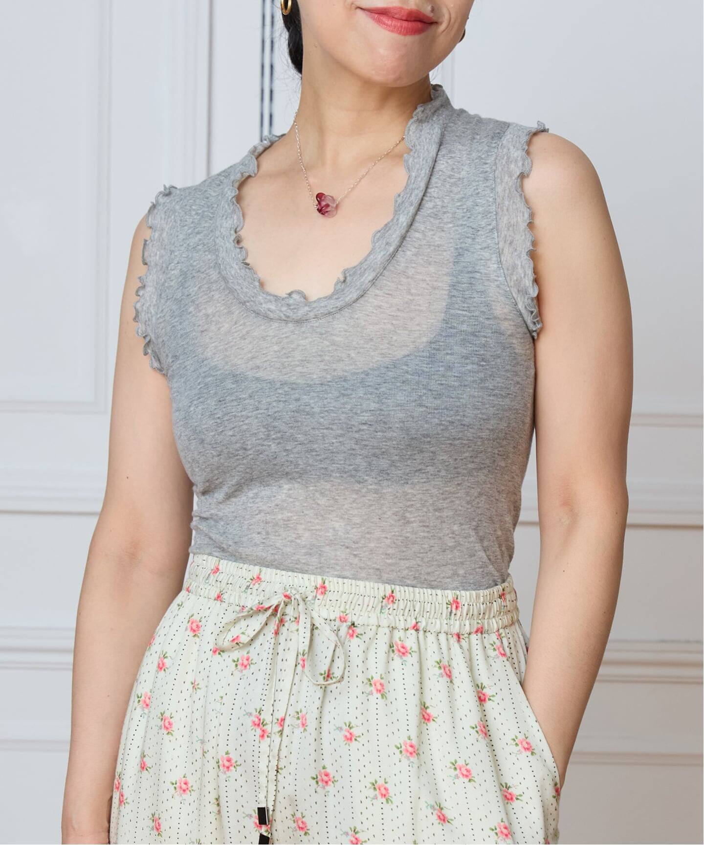 追加2》seamless basic. シームレスベーシック Flounce タンクトップ 