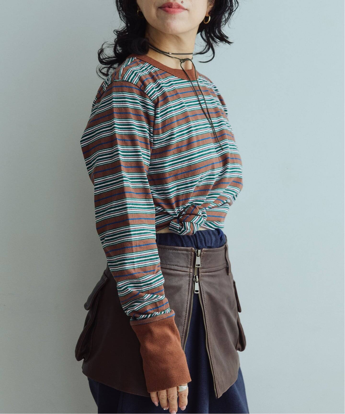 fifi collection/フィフィコレクション Bordre Ls tee 26-21（Tシャツ