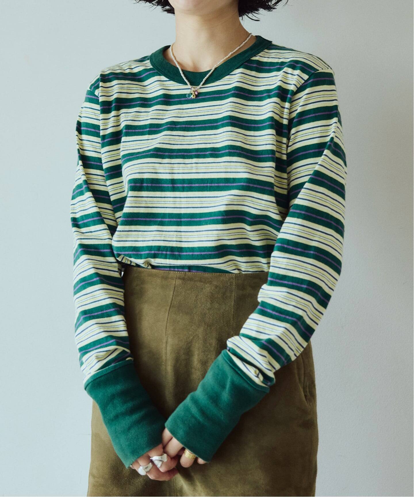 fifi collection/フィフィコレクション Bordre Ls tee 26-21（Tシャツ