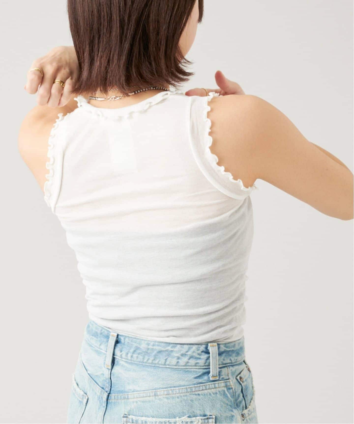 IENA シームレスベーシック Flounce タンクトップ seamless basic./シームレスベーシック Flounce タンクトップ（タンク