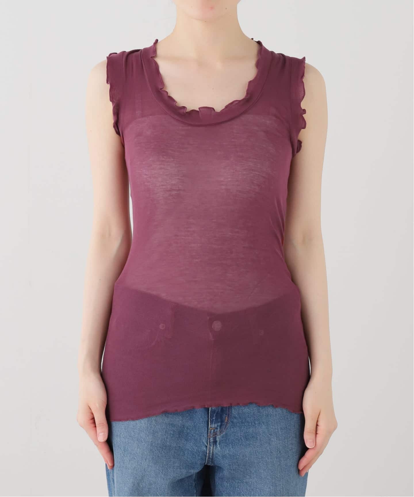 追加》seamless basic./シームレスベーシック Flounce タンクトップ
