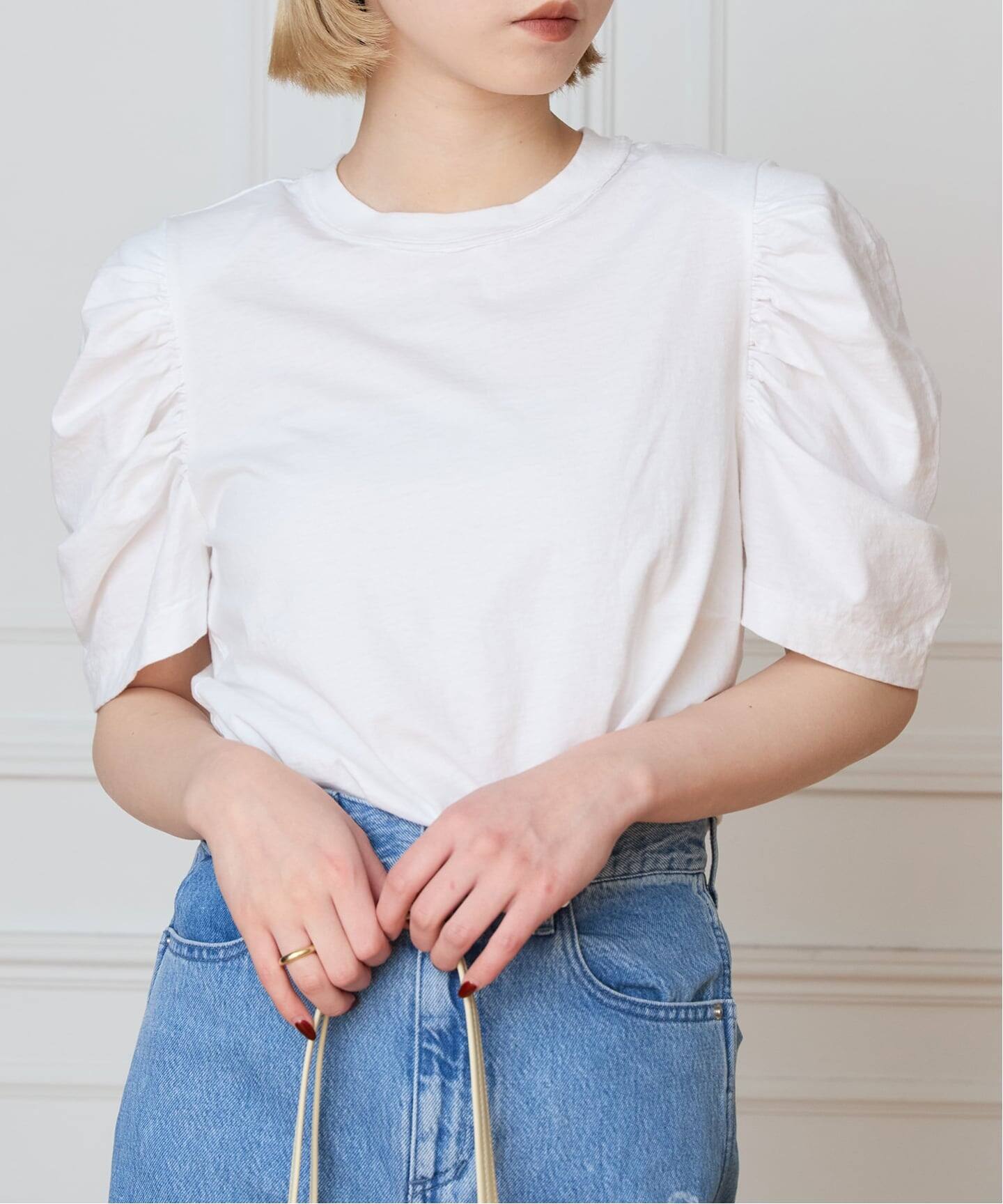 追加/接触冷感》CURRENTAGE カレンテージ puff tee（Tシャツ 