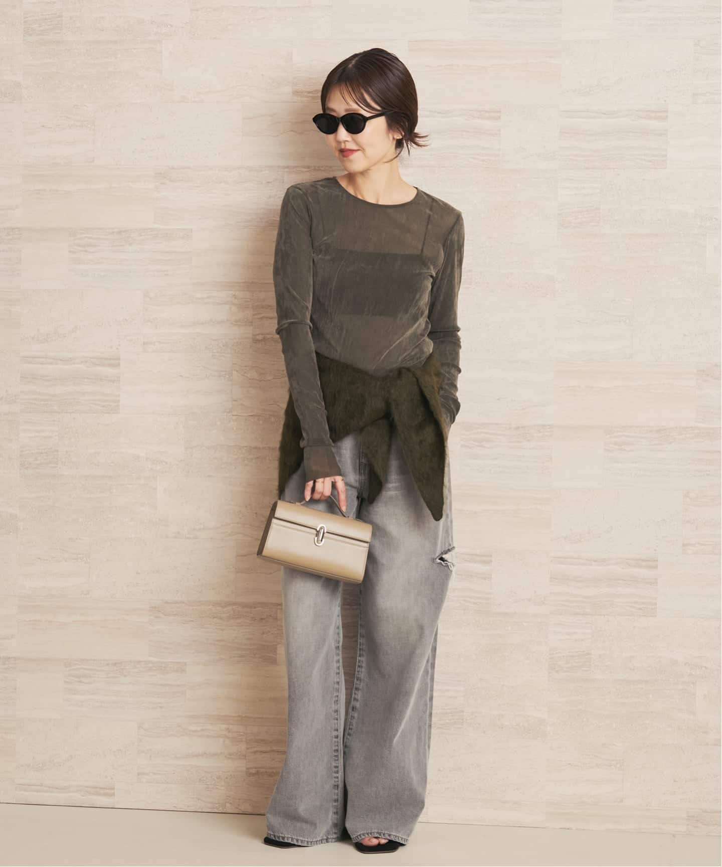 plageフロッキーメッシュロンt 追加予約》Flocky Mesh ロンT（Tシャツ／カットソー）｜Plage