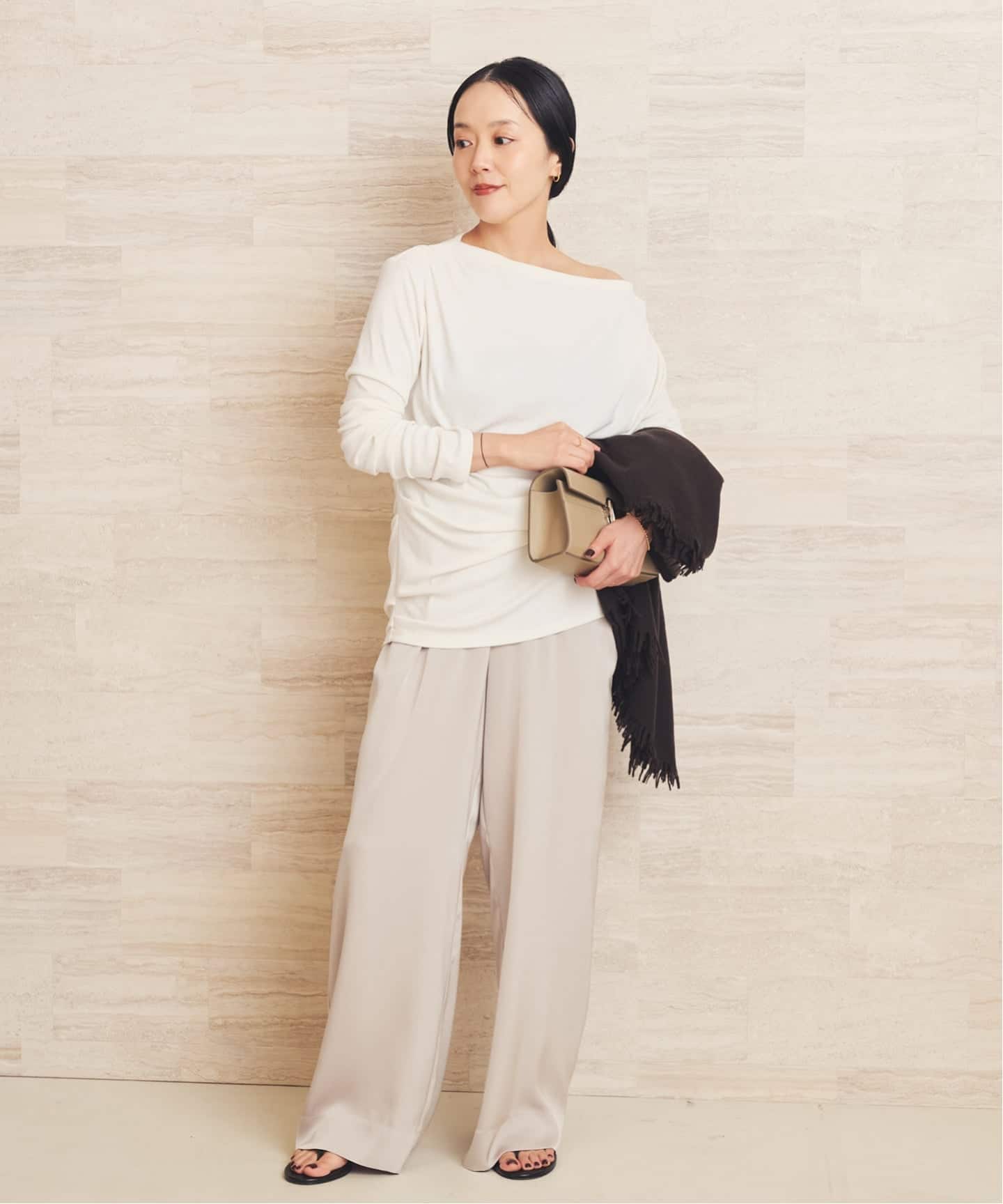 予約》Tuck Drape ロンT（Tシャツ／カットソー）｜Plage（プラージュ