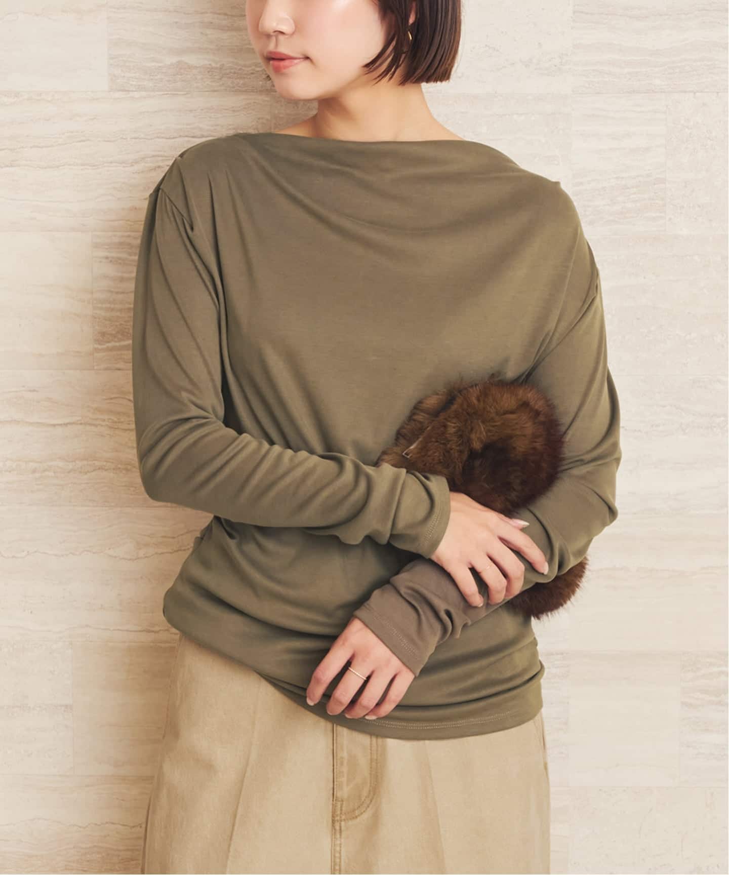 予約》Tuck Drape ロンT（Tシャツ／カットソー）｜Plage（プラージュ