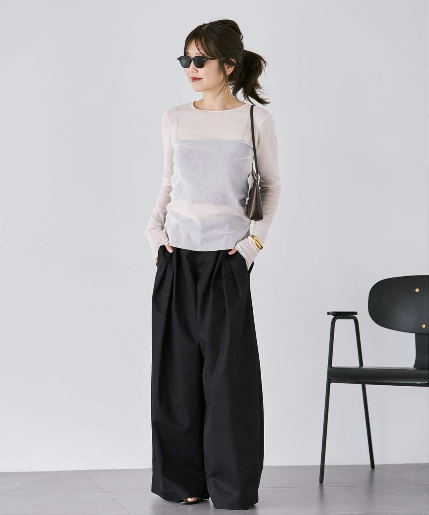 追加》Mesh Sheer ロンT 6（Tシャツ／カットソー）｜Plage（プラージュ