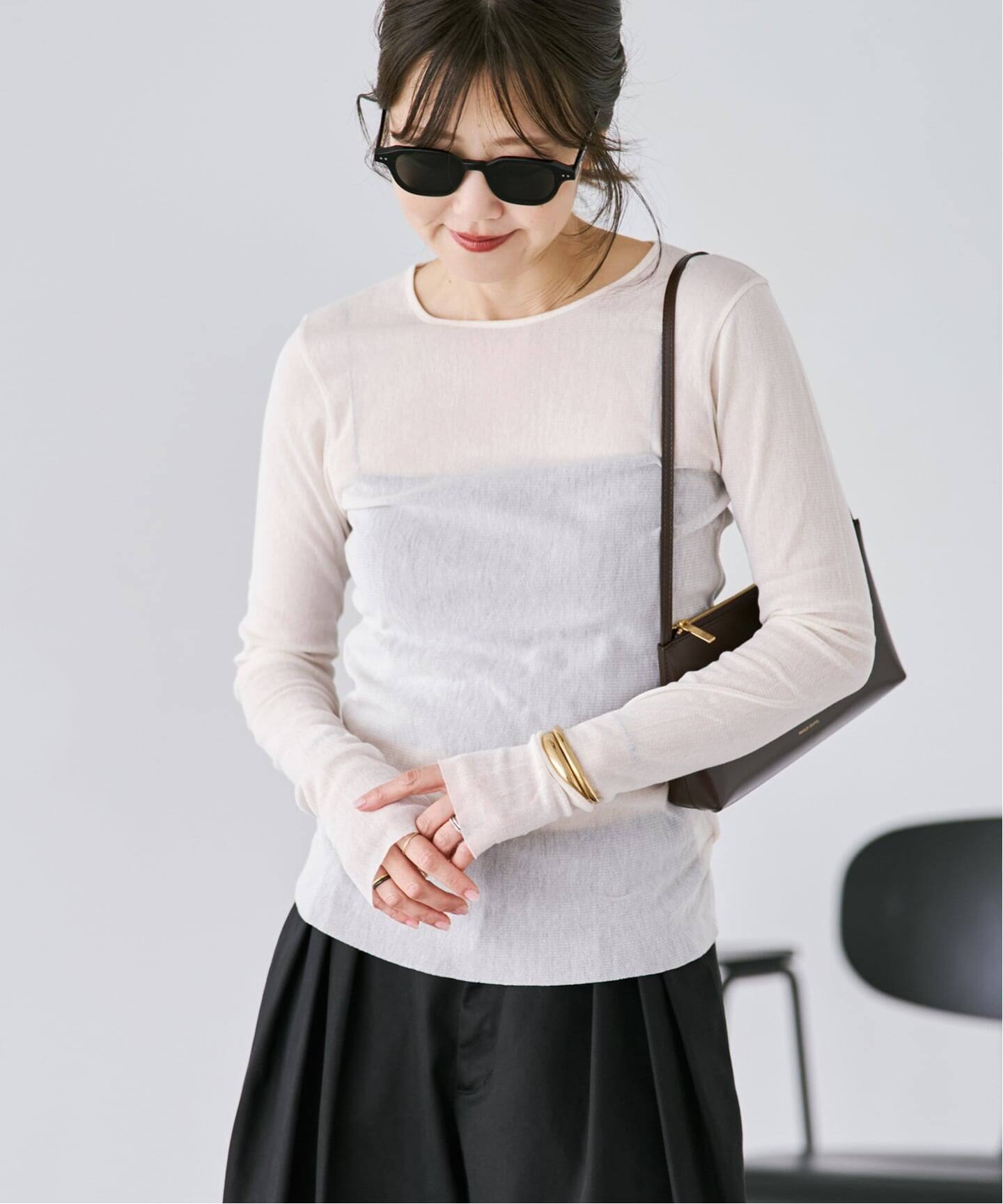 新品タグ付き　プラージュ　Mesh Sheer ロンT ホワイト 追加》Mesh Sheer ロンT 6（Tシャツ／カットソー）｜Plage（プラージュ