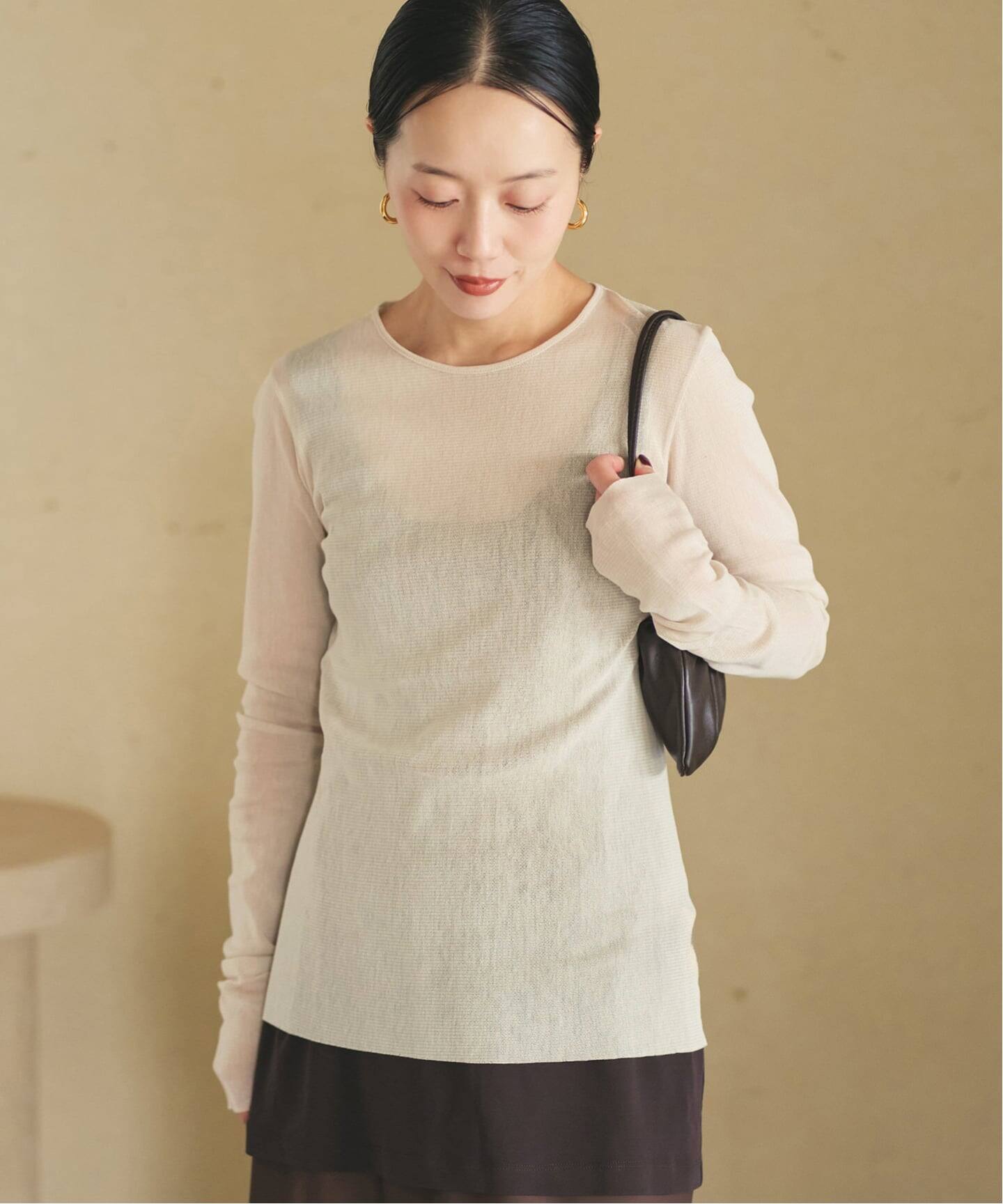追加》Mesh Sheer ロンT 6（Tシャツ／カットソー）｜Plage（プラージュ