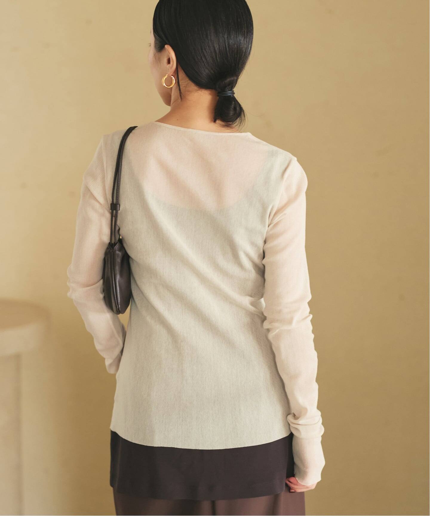 追加》Mesh Sheer ロンT 6（Tシャツ／カットソー）｜Plage（プラージュ