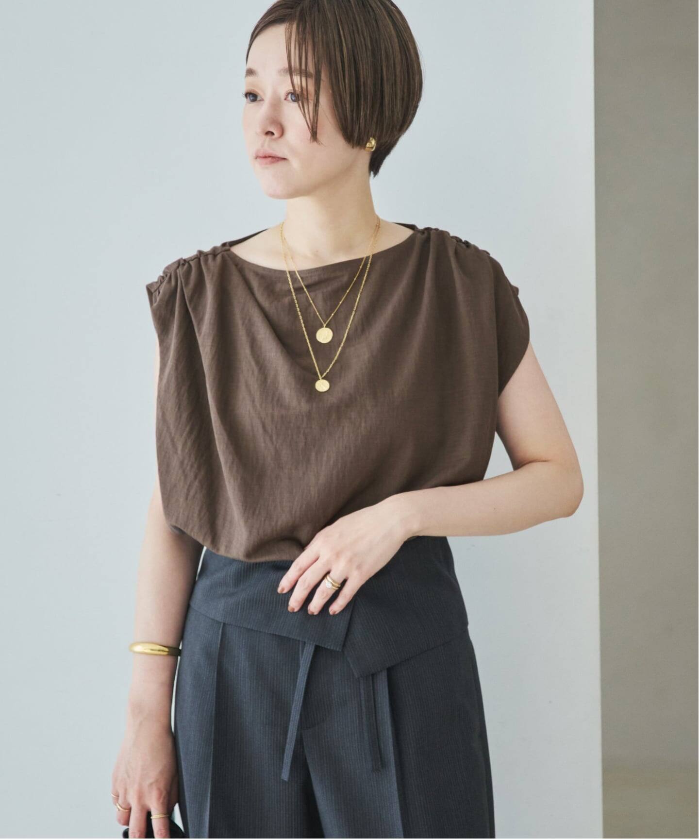 トップス Sleeveless gather TEE plage 26AW Sleeveless gather TEE（Tシャツ／カットソー）｜Plage（プラージュ