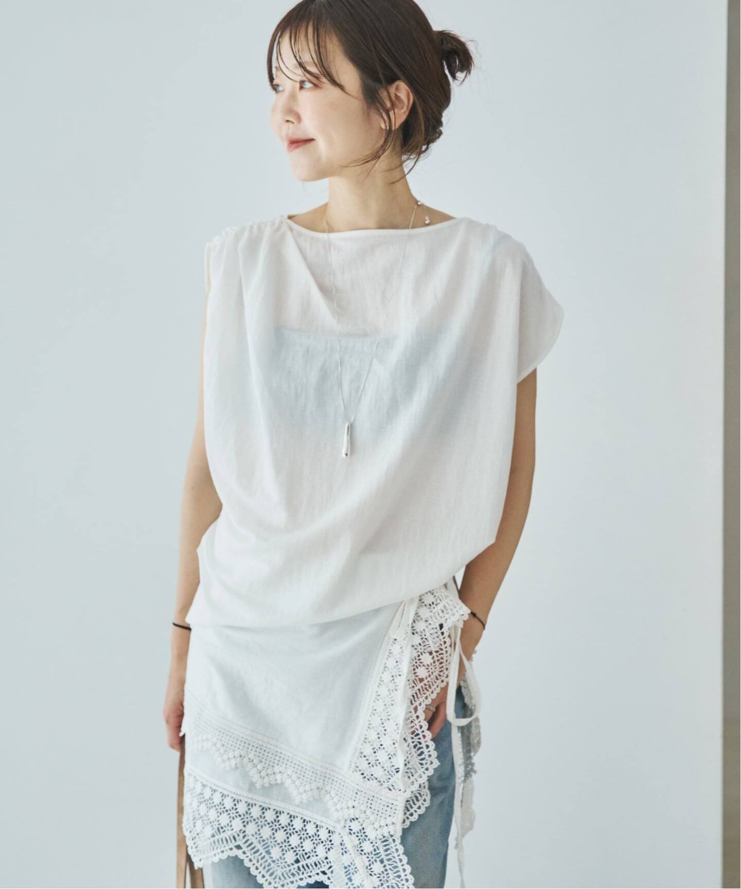 Sleeveless gather TEE（Tシャツ／カットソー）｜Plage（プラージュ 