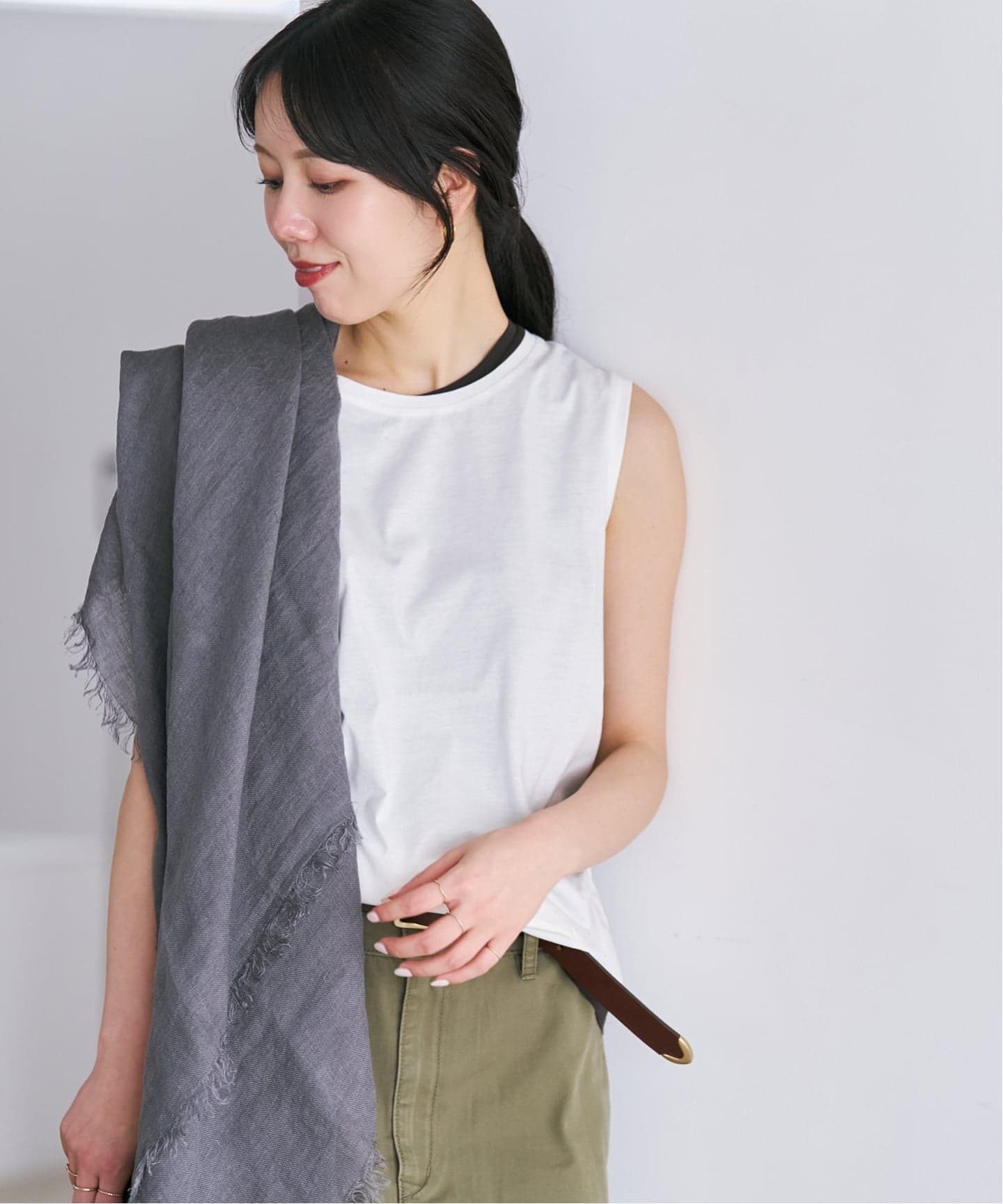 新品 25SS プラージュ TC ロングスリーブTシャツ ベージュ フリー Basic sleeveless T（Tシャツ／カットソー）｜Plage（プラージュ）の