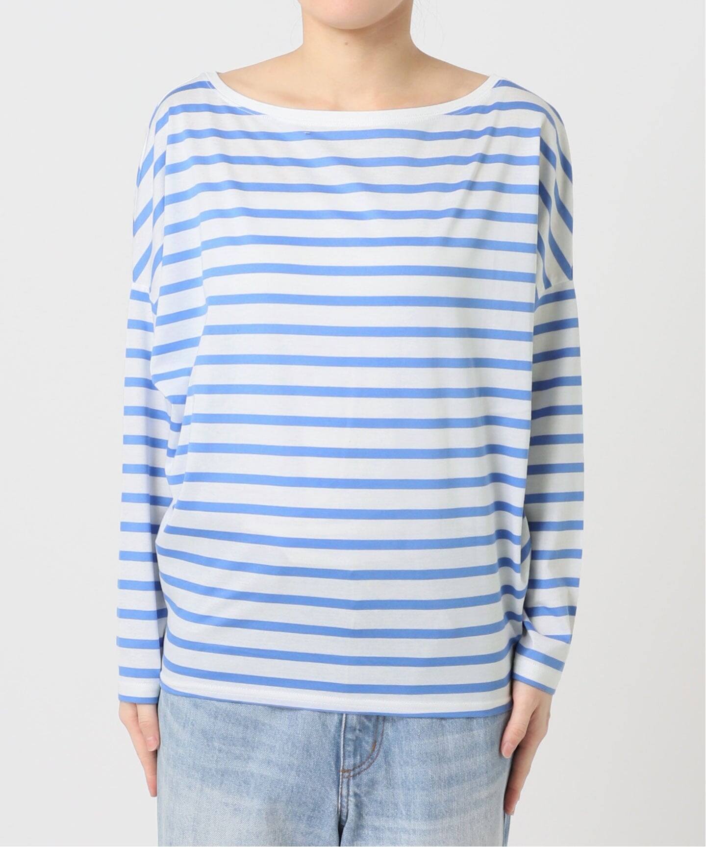 【新品タグ付】Plage【R’IAM】FEMININE ボーダー T ブルーA R'IAM FEMININE Tシャツ（Tシャツ／カットソー）｜Plage（プラージュ