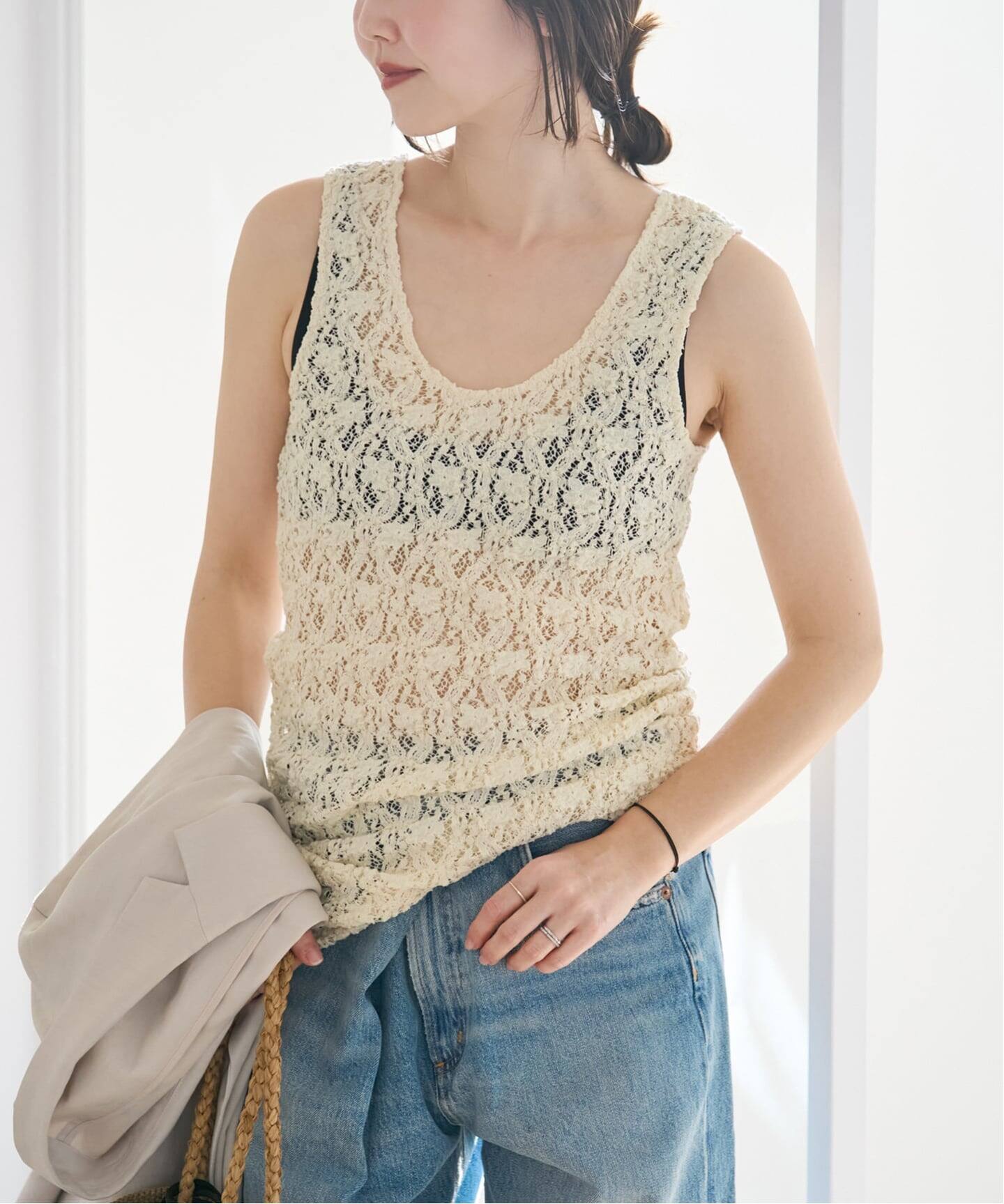 Plage sheer タンク　ベージュ plage（プラージュ）の「SHEER タンク（タンクトップ）」 - WEAR