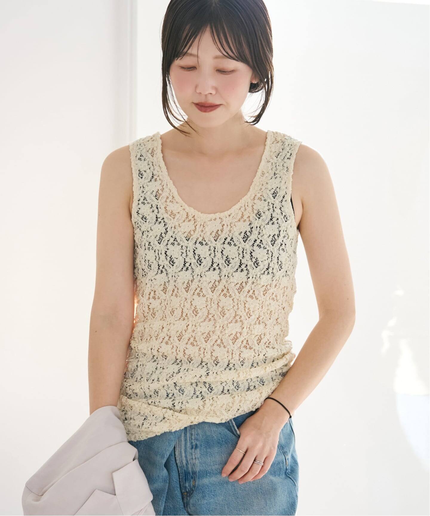 stretch lace タンクトップ（タンクトップ）｜Plage（プラージュ）の 