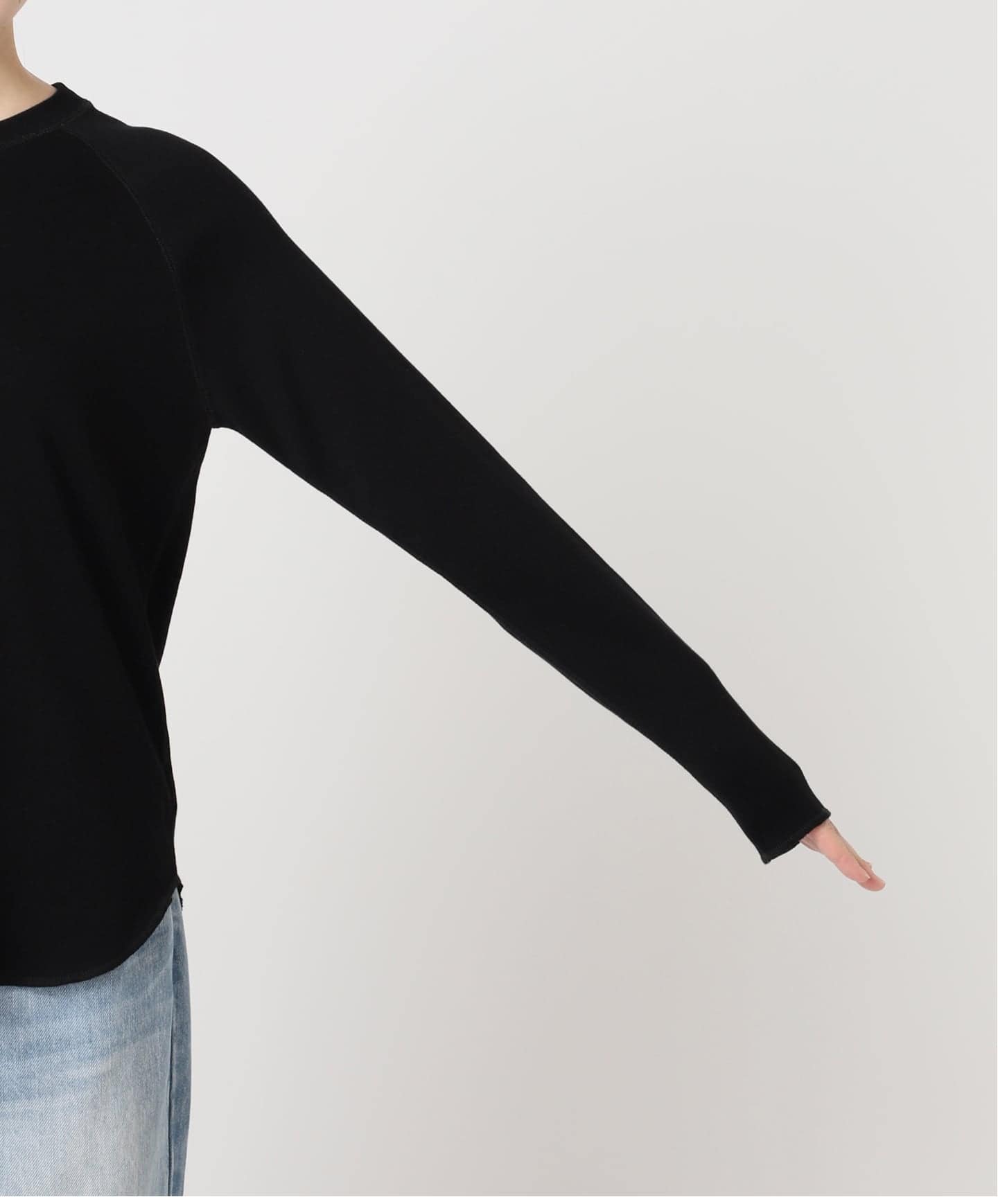 新品タグ付き 即完売 プラージュ premiumフライスlongTシャツブラック 追加》premiumフライス long Tシャツ（Tシャツ／カットソー）｜Plage