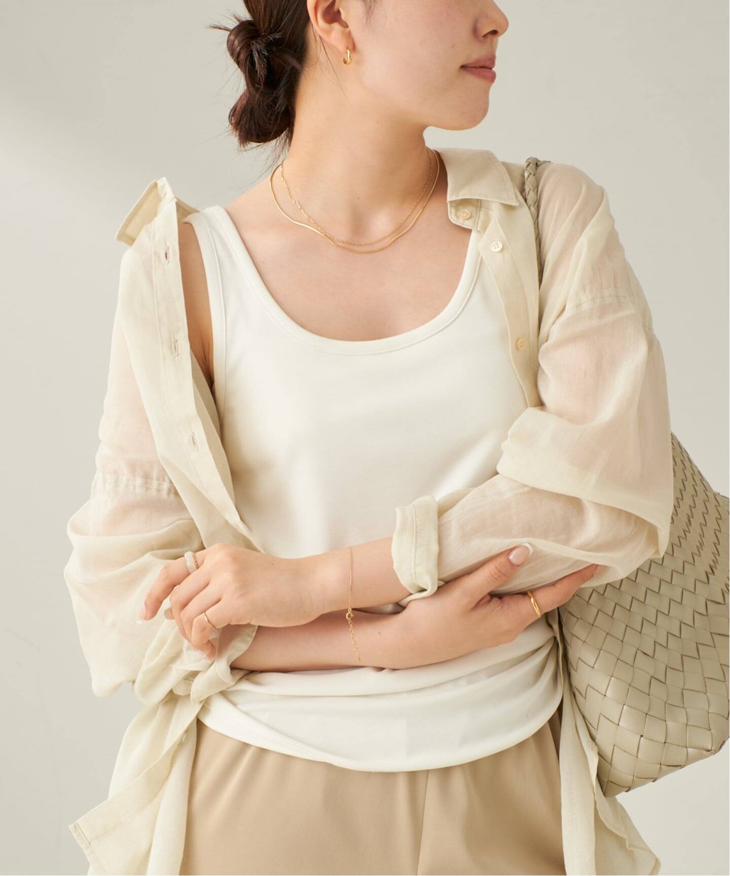 Plage sheer タンク　ベージュ 追加》sandwash loose タンク（タンクトップ）｜Plage（プラージュ）の