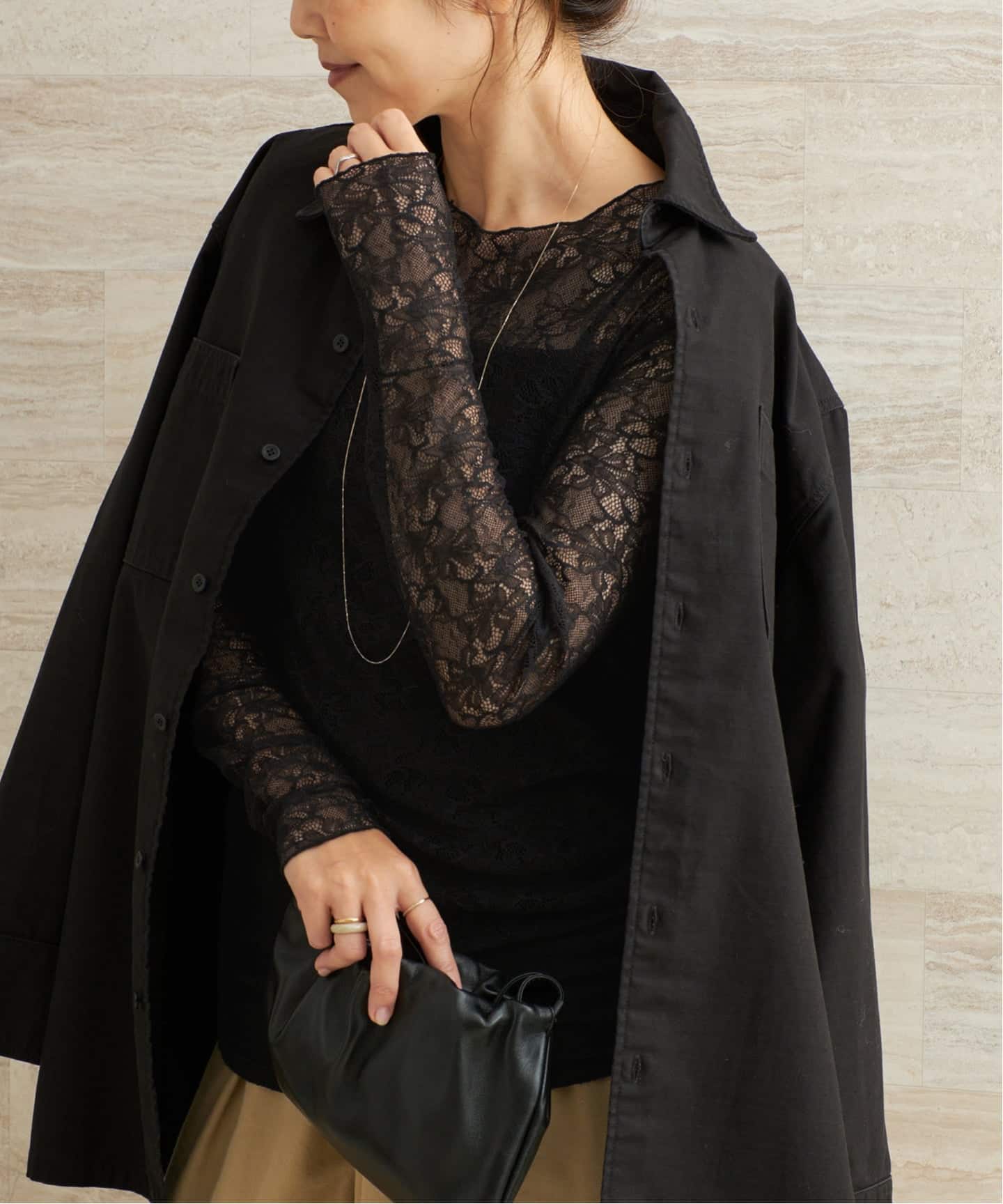 glossy mesh lacy プルオーバー（Tシャツ／カットソー）｜Plage