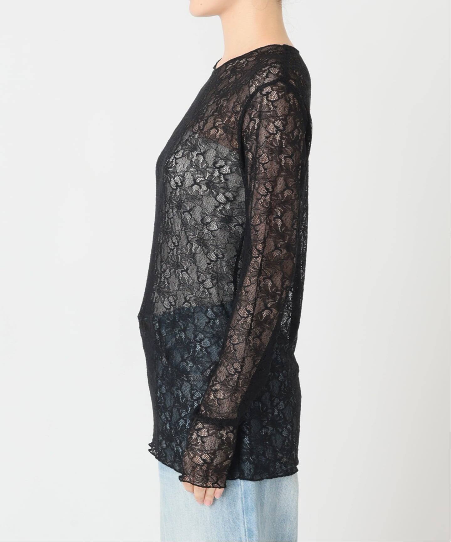 glossy mesh lacy プルオーバー（Tシャツ／カットソー）｜Plage