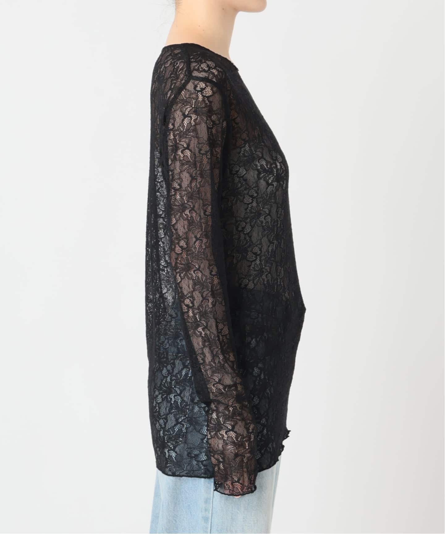 glossy mesh lacy プルオーバー（Tシャツ／カットソー）｜Plage
