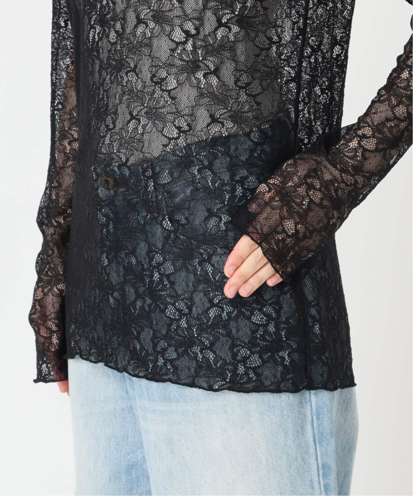 glossy mesh lacy プルオーバー（Tシャツ／カットソー）｜Plage