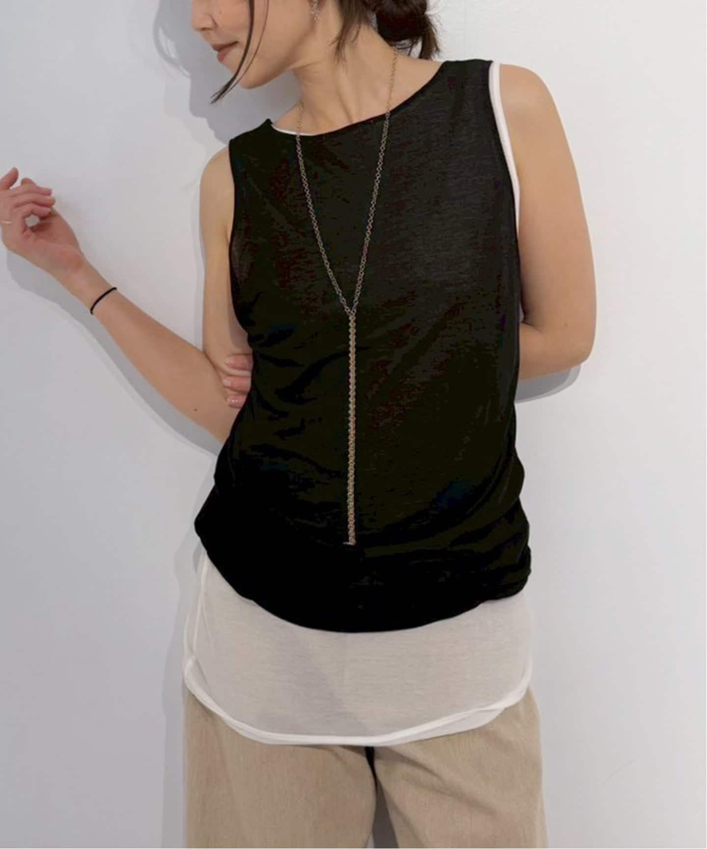 Plage sheer タンク　ベージュ 博多店・WEB限定》sheer タンク（タンクトップ）｜Plage（プラージュ