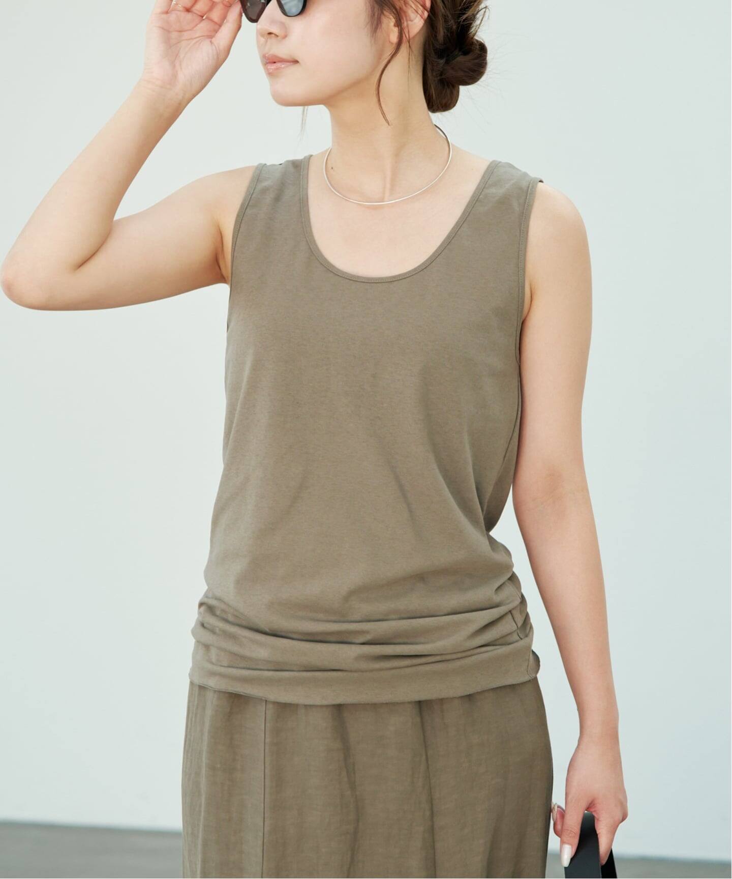 Jersey サイドタックトップス（Tシャツ／カットソー）｜Plage