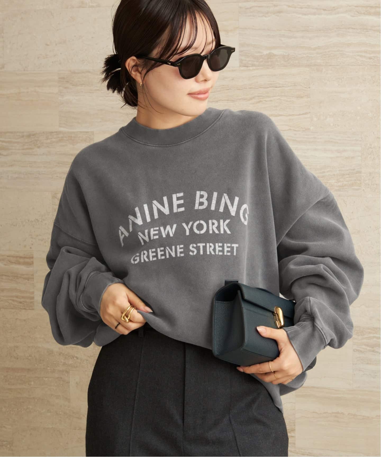 【ANINE BING / アニン ビン】 KENNY スウェット アニン ビン オーバーサイズ クルー / ANINE BING OVERSIZED CREW