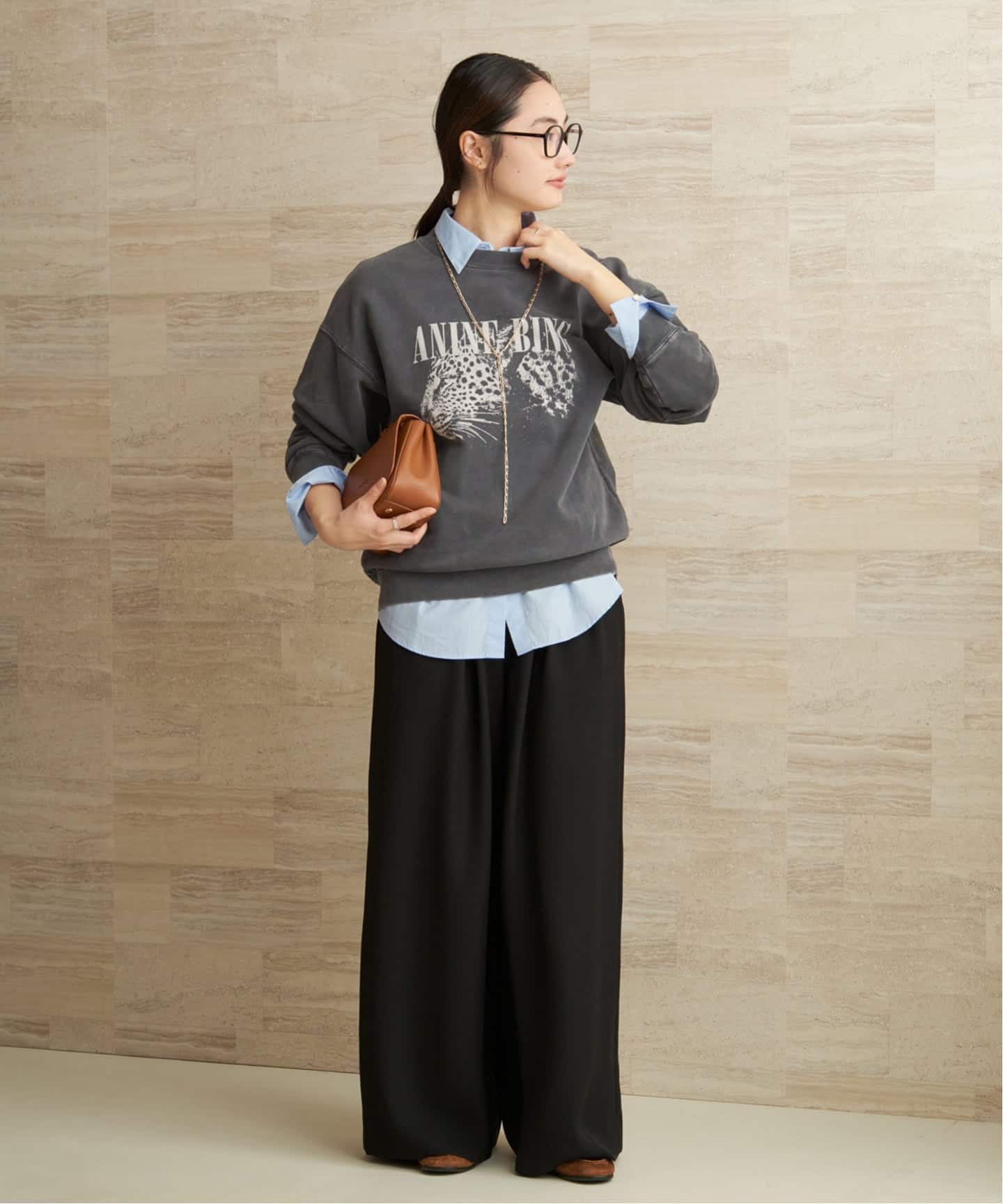 予約》ANINE BING / アニービン SPENCER SWEATSHIRT LEOPARD