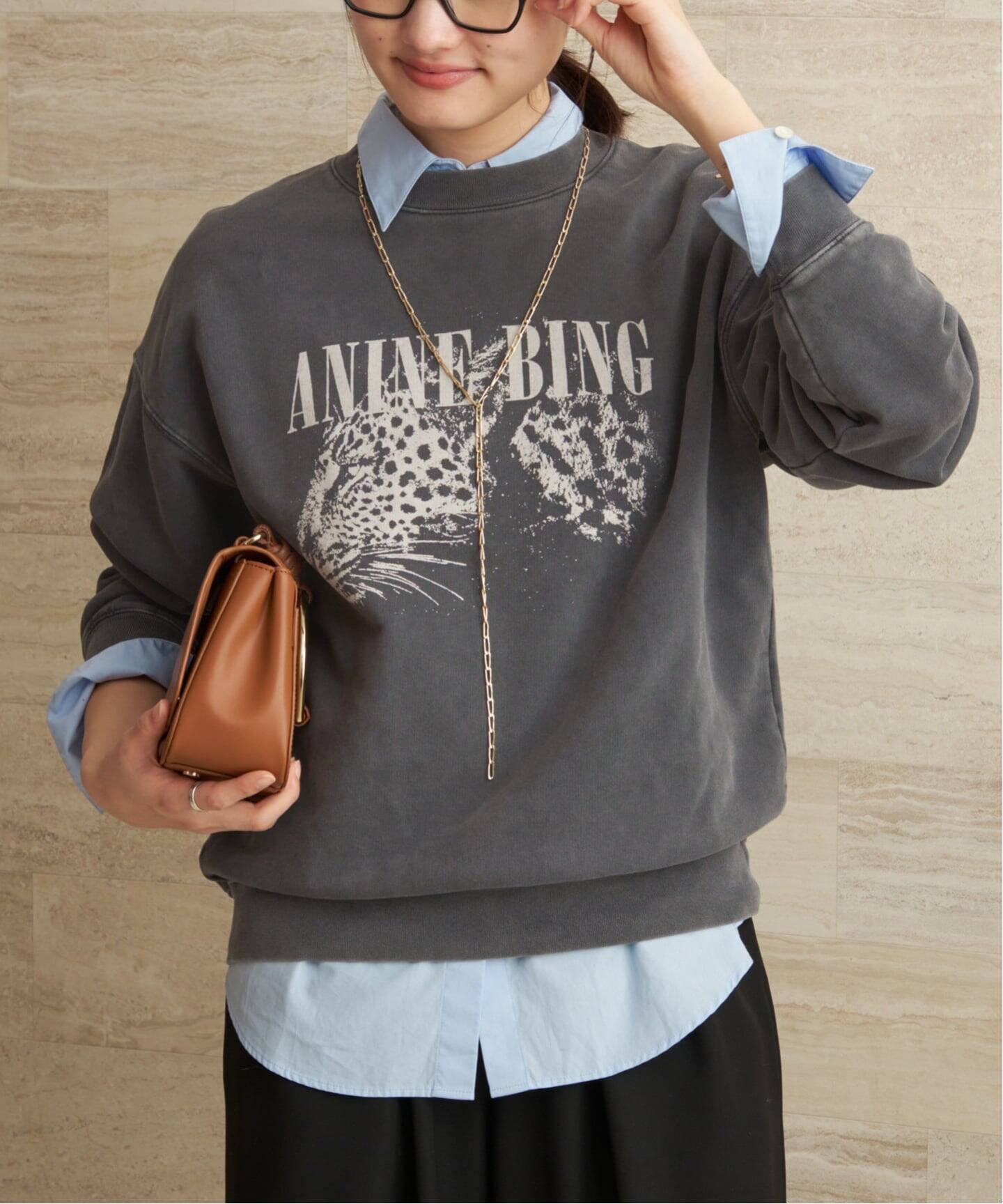 予約》ANINE BING / アニービン SPENCER SWEATSHIRT LEOPARD