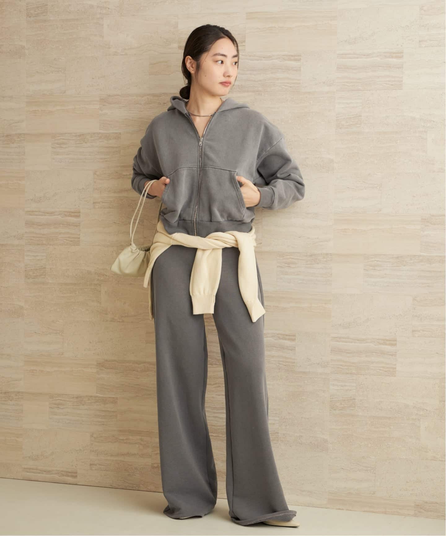 キ*ロ様 【タグ付き新品未使用】Plage ASHER パーカー　グレー　裏起毛 ASHER / アッシャー ROSIE ZIP パーカー（パーカー）｜Plage