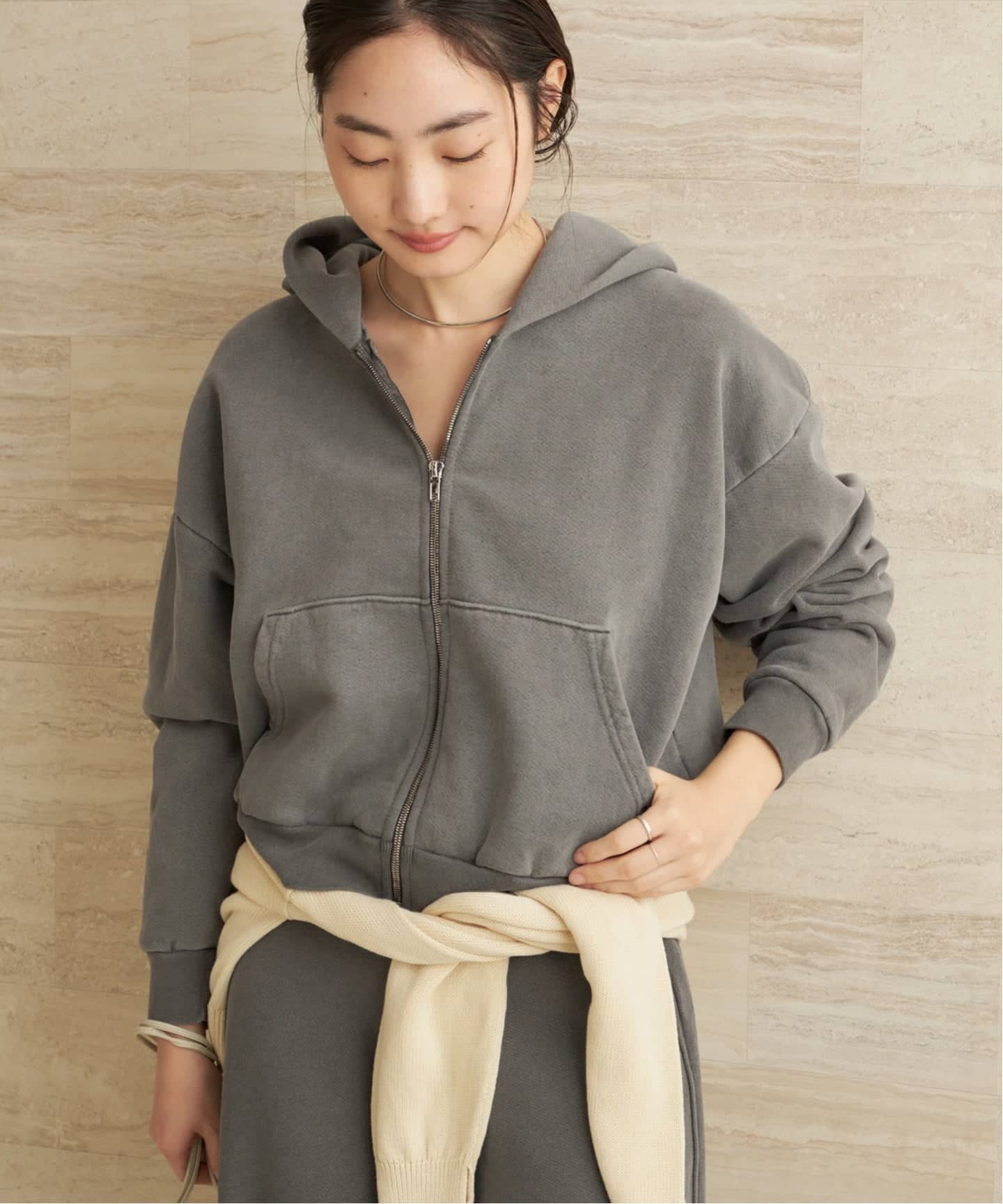 キ*ロ様 【タグ付き新品未使用】Plage ASHER パーカー　グレー　裏起毛 ASHER / アッシャー ROSIE ZIP パーカー（パーカー）｜Plage