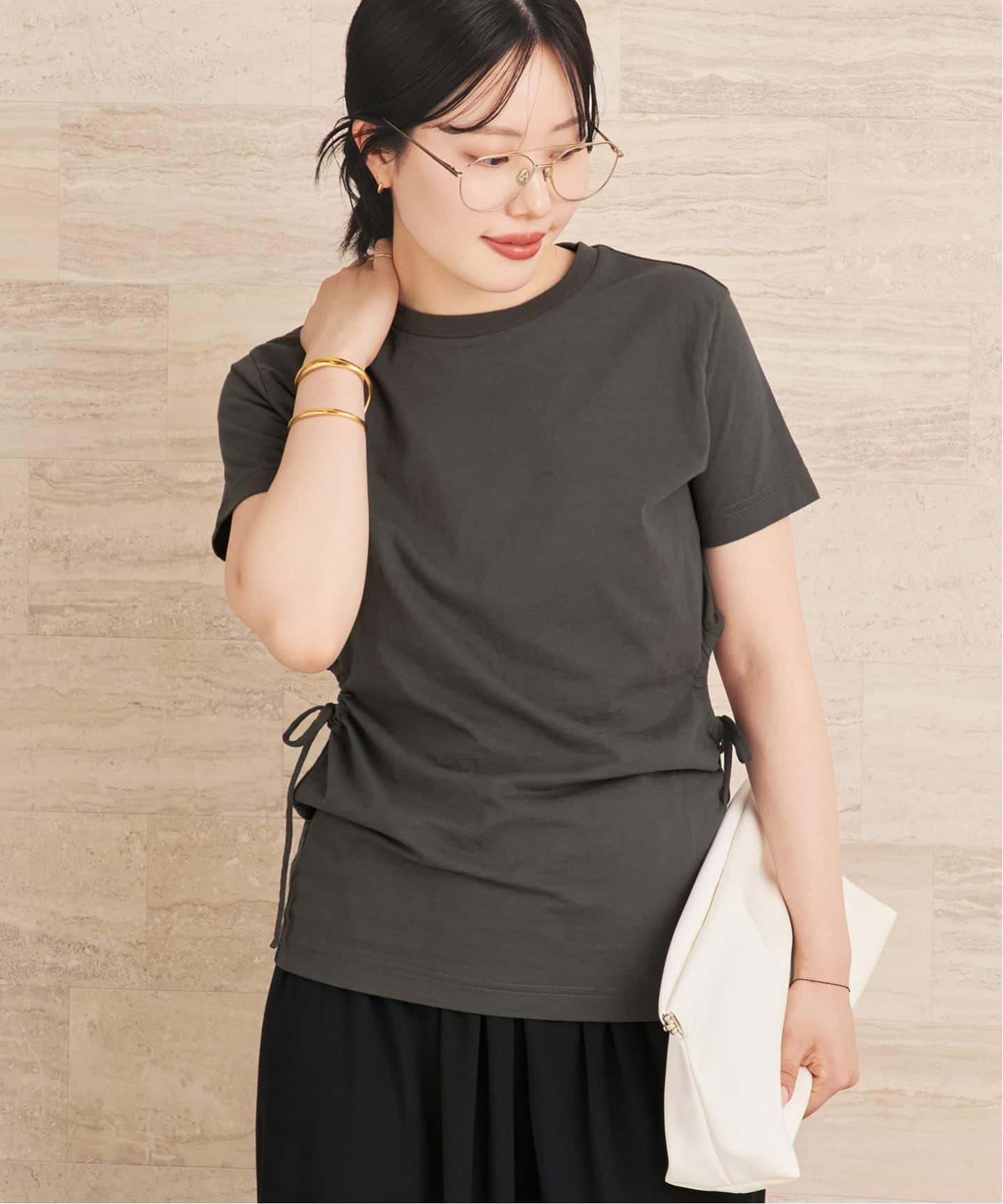 CURRENTAGE / カレンテージ 別注 BACK OPEN トップス（Tシャツ