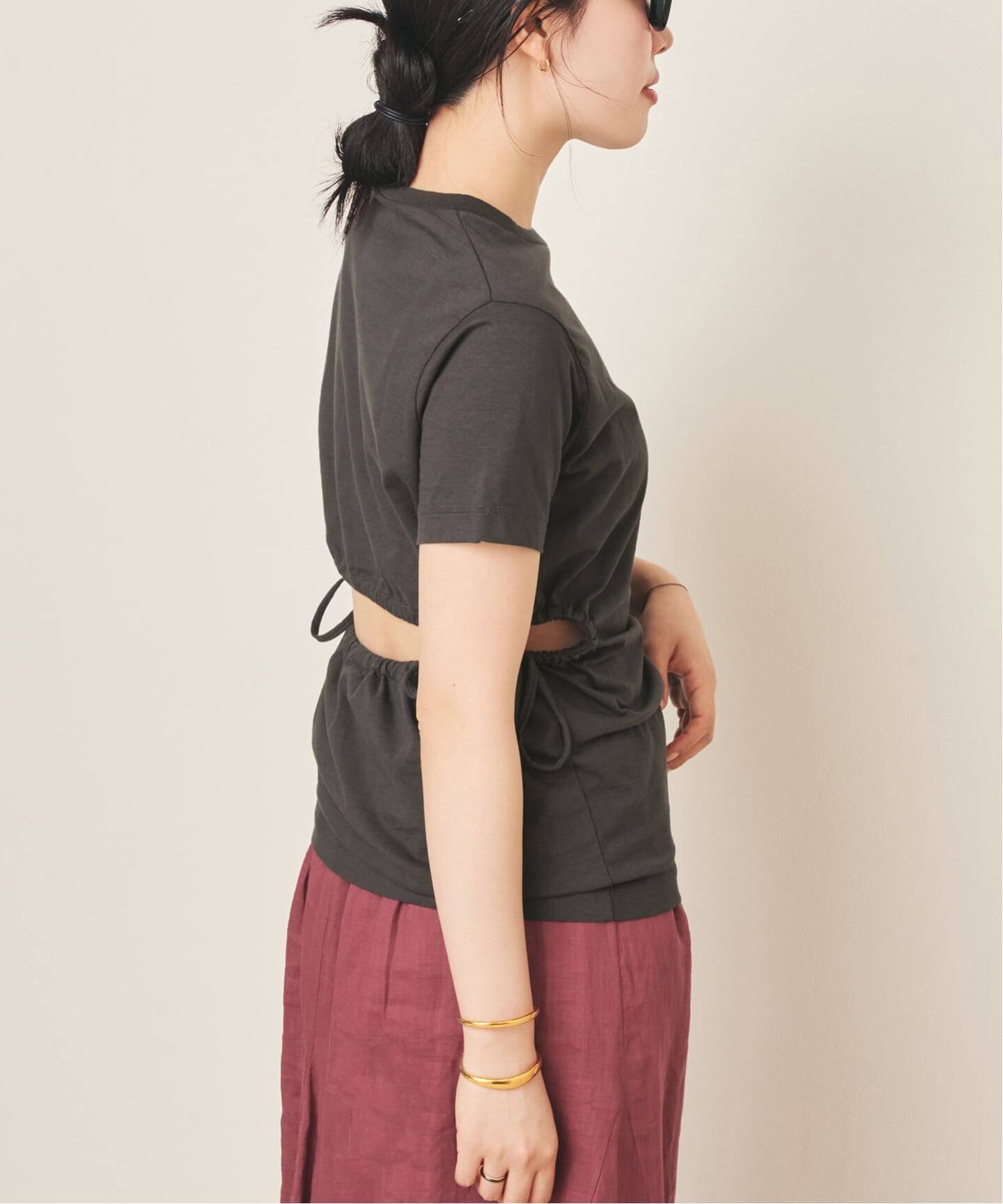 カレンテージ CURRENTAGE トップス CURRENTAGE / カレンテージ 別注 BACK OPEN トップス（Tシャツ
