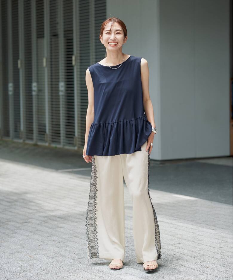 ペプラム ノースリーブプルオーバー（Tシャツ／カットソー）｜VERMEIL 